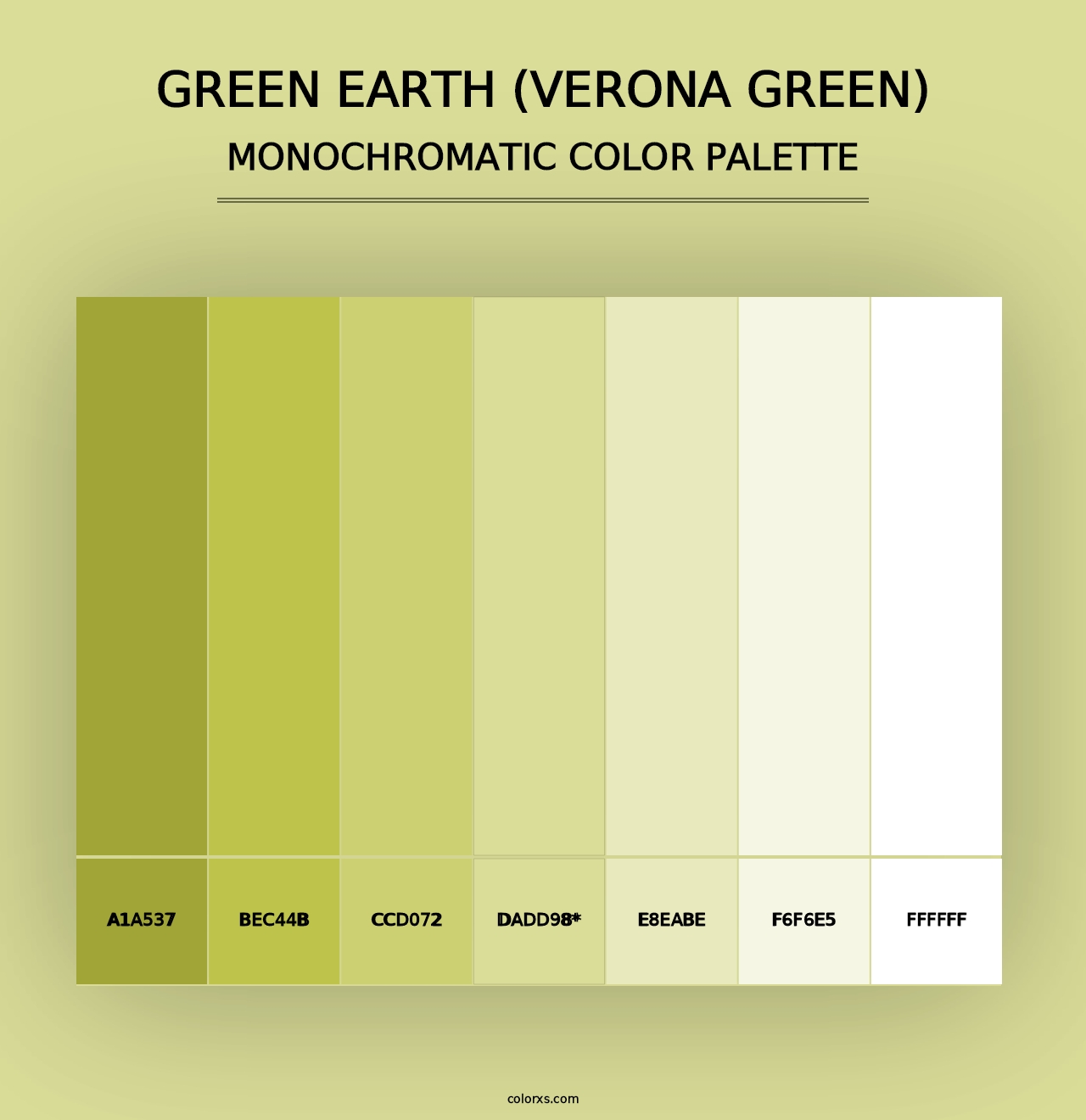 Green Earth (Verona Green) - Monochromatic Color Palette