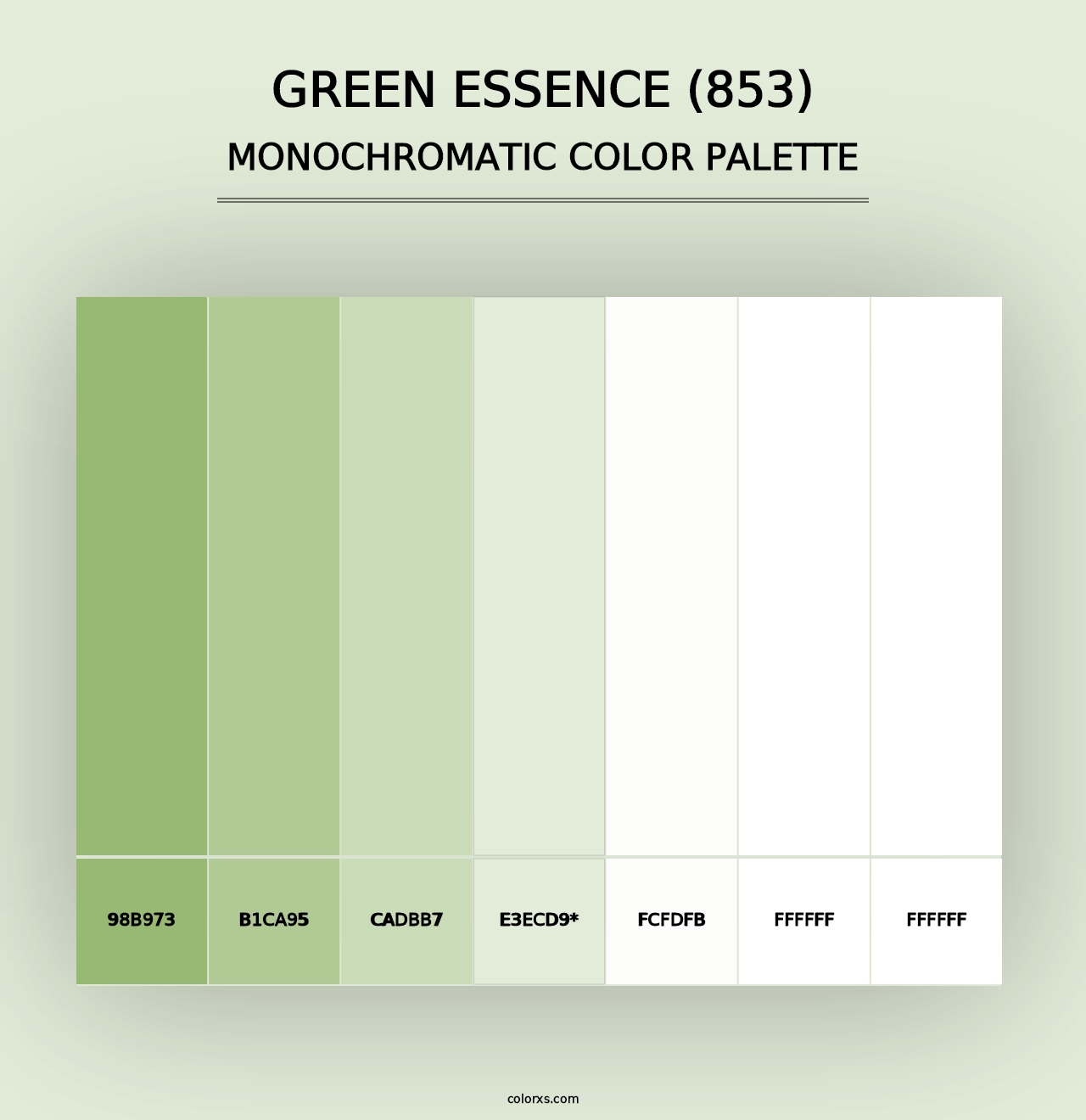 Green Essence (853) - Monochromatic Color Palette