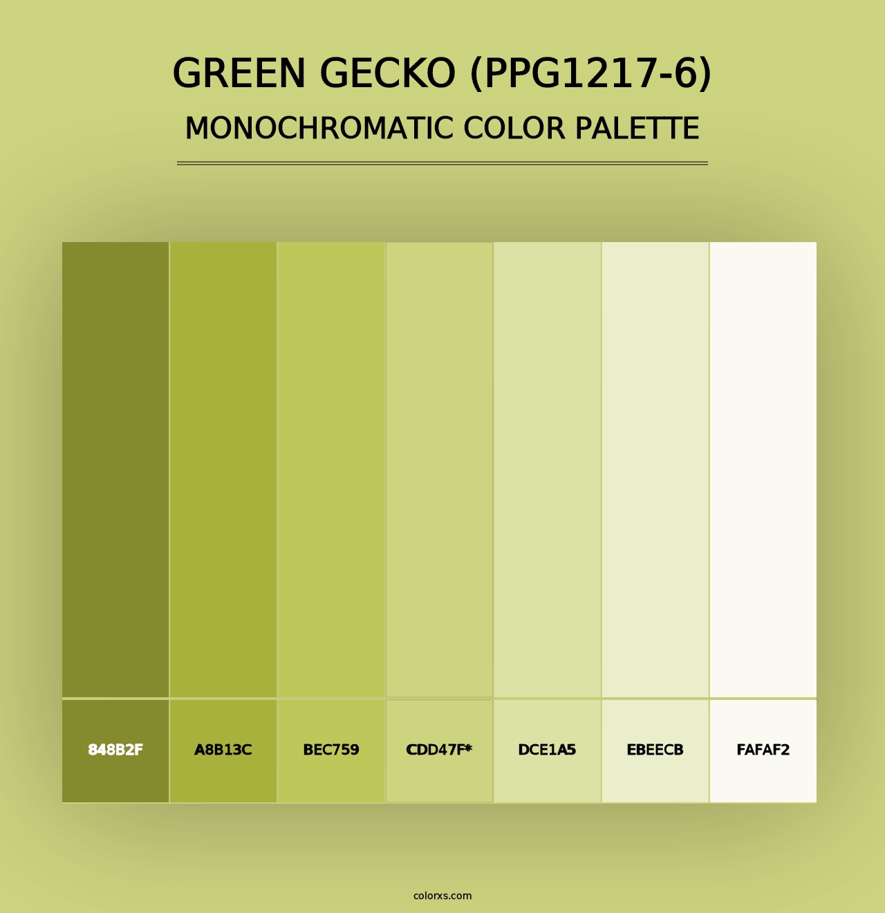 Green Gecko (PPG1217-6) - Monochromatic Color Palette