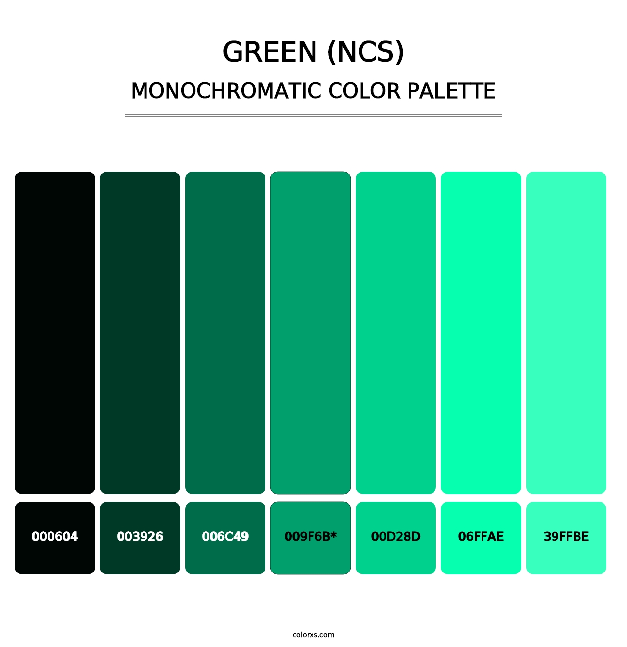 Green (NCS) - Monochromatic Color Palette