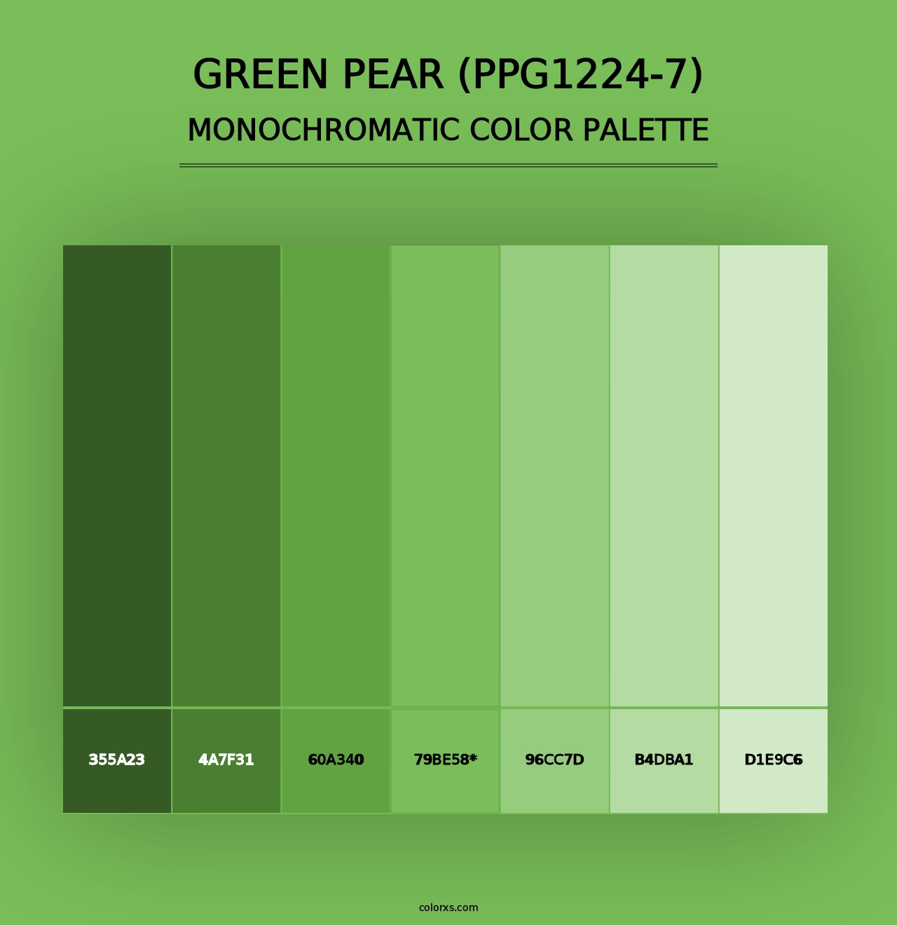 Green Pear (PPG1224-7) - Monochromatic Color Palette