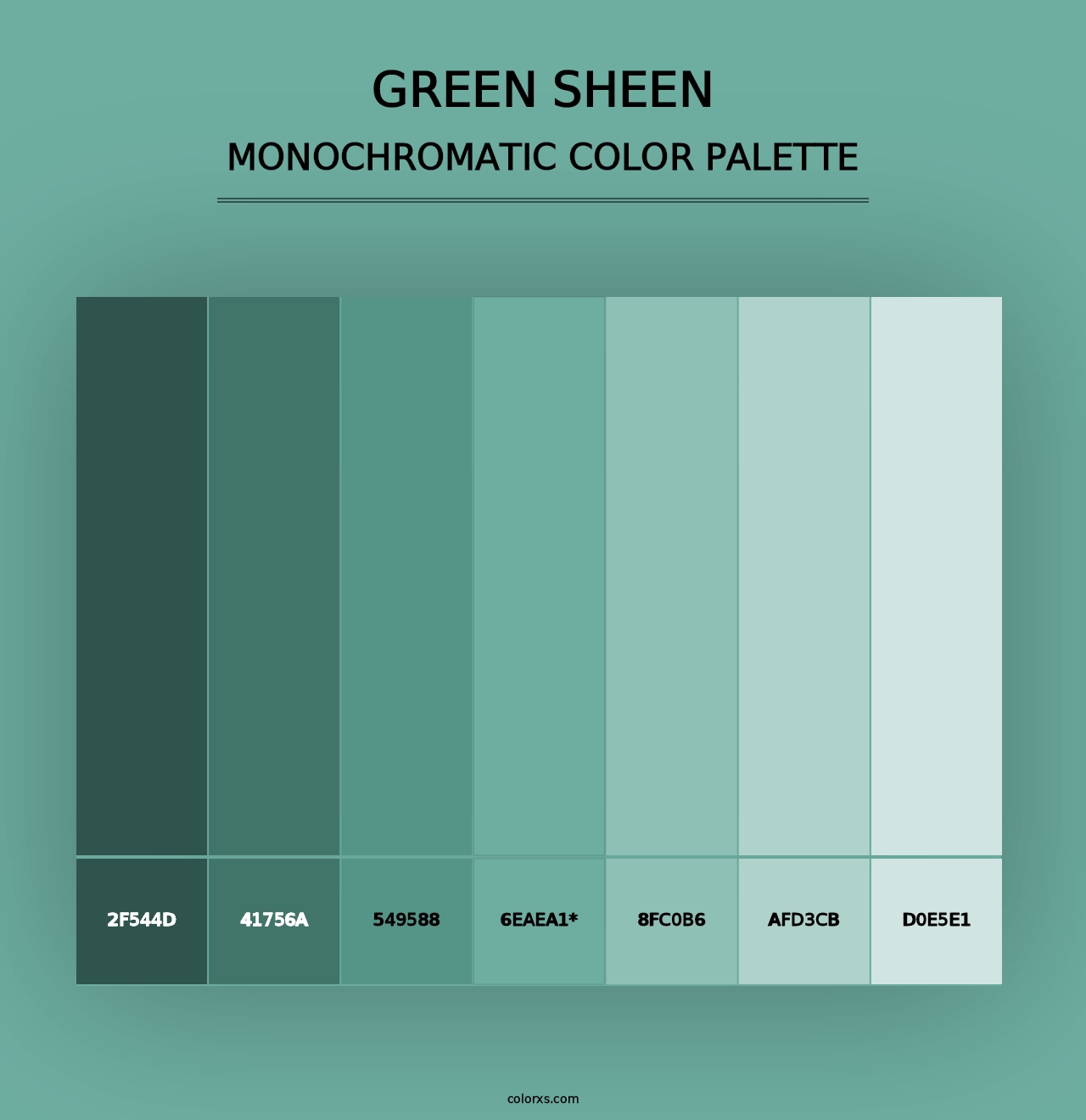 Green Sheen - Monochromatic Color Palette