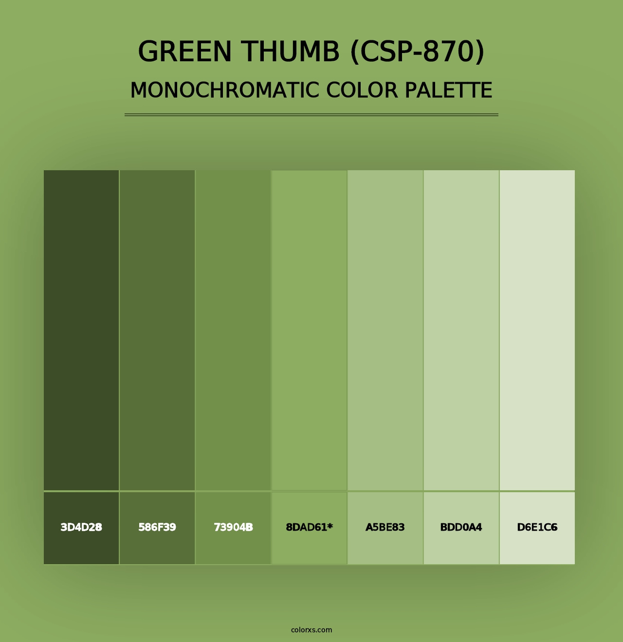 Green Thumb (CSP-870) - Monochromatic Color Palette