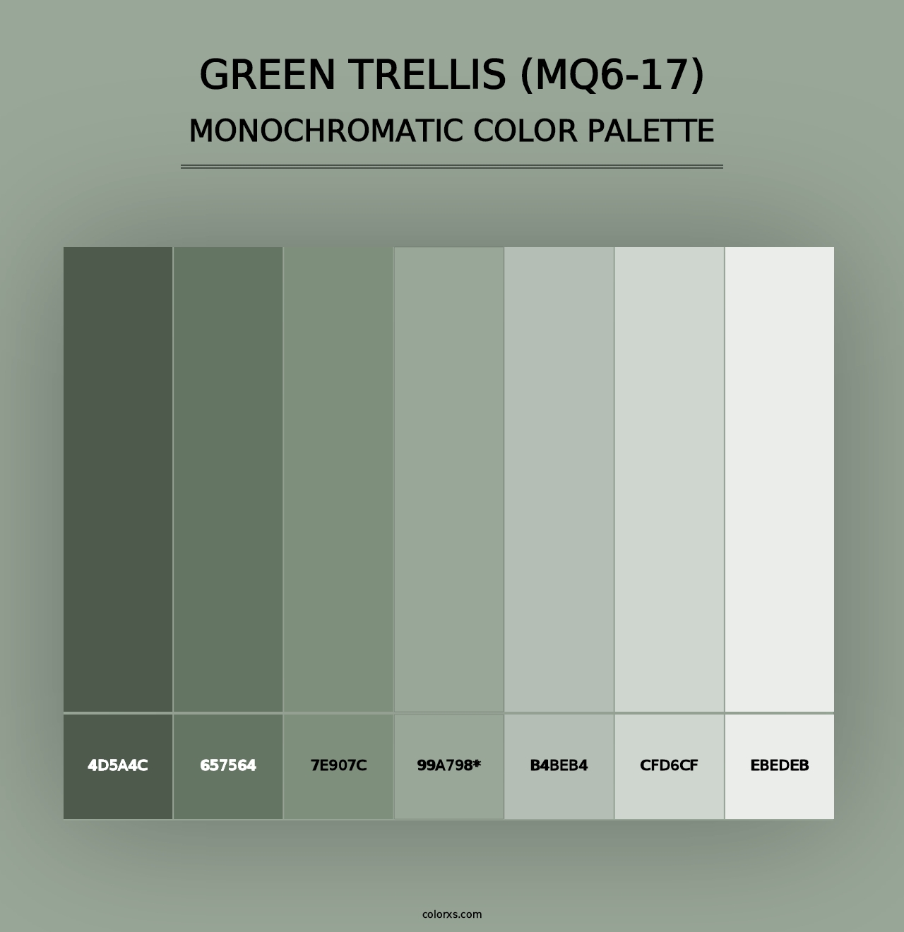 Green Trellis (MQ6-17) - Monochromatic Color Palette