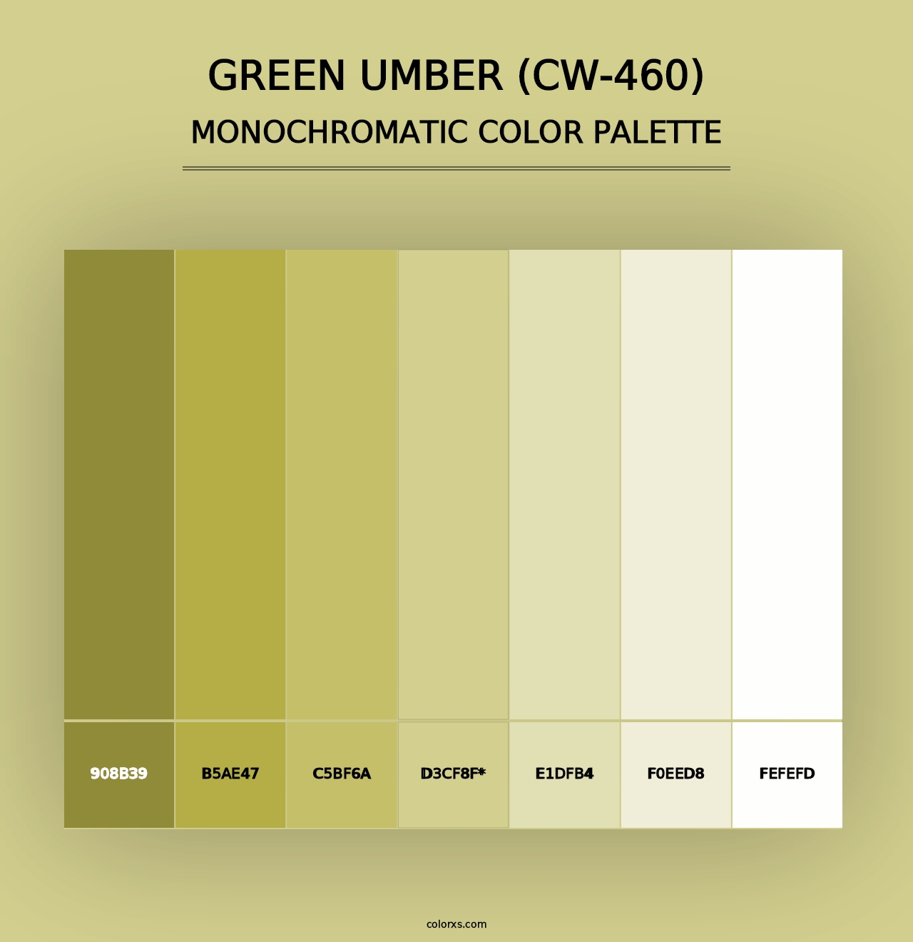 Green Umber (CW-460) - Monochromatic Color Palette