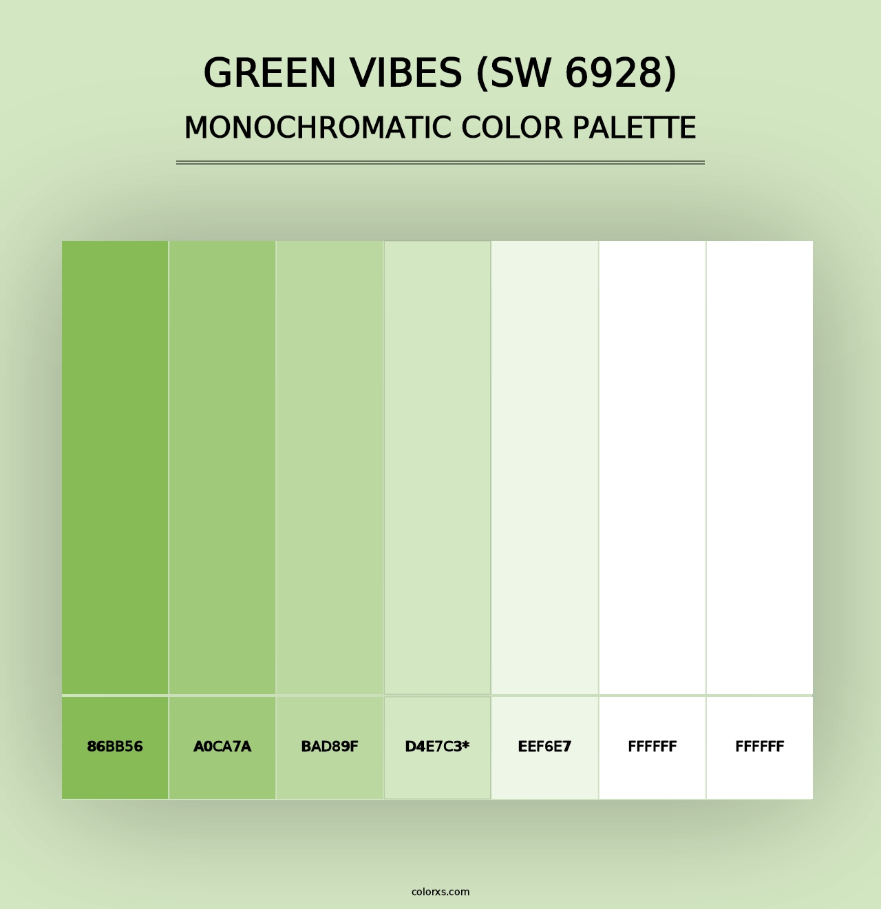 Green Vibes (SW 6928) - Monochromatic Color Palette