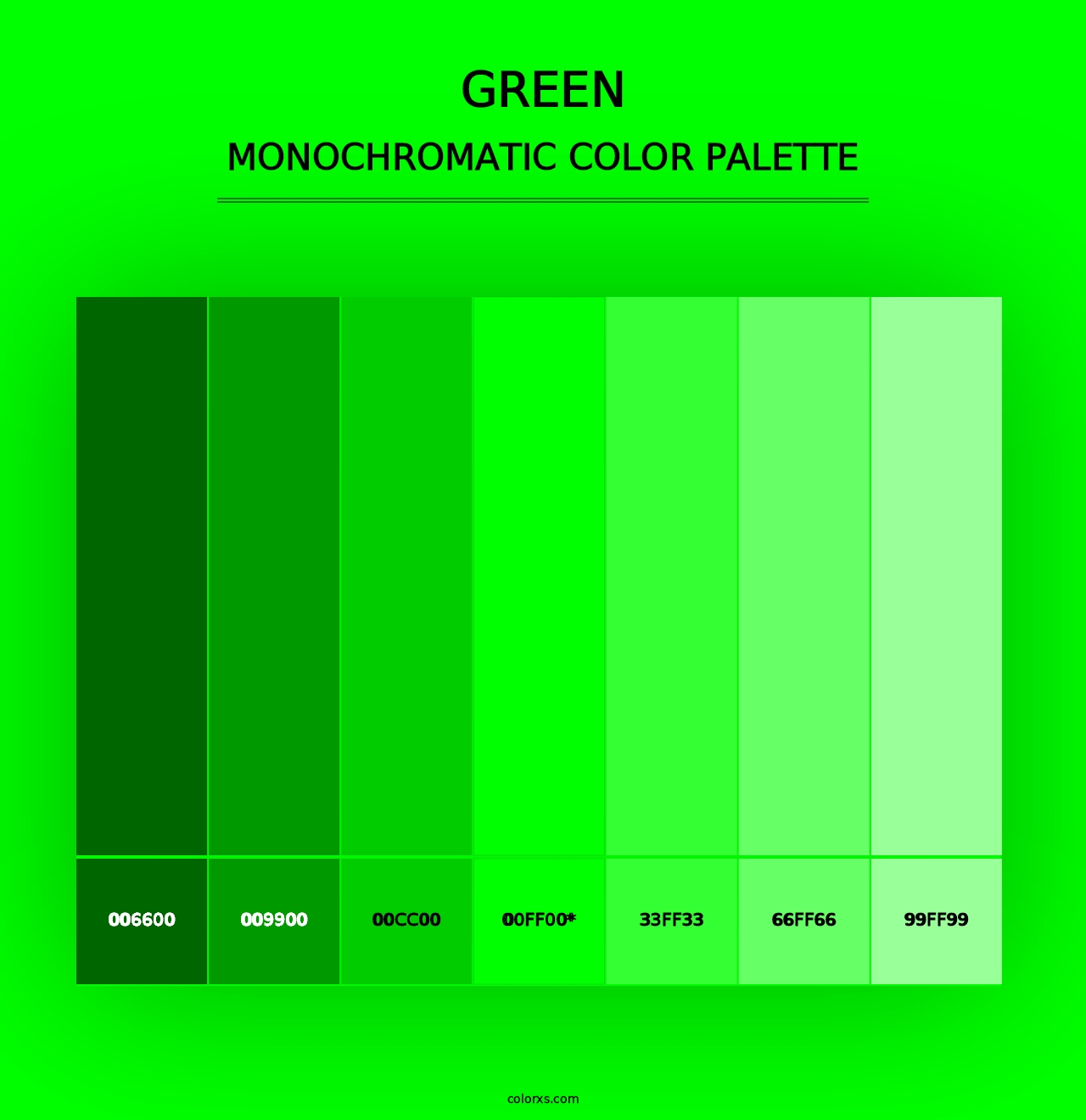 Green - Monochromatic Color Palette