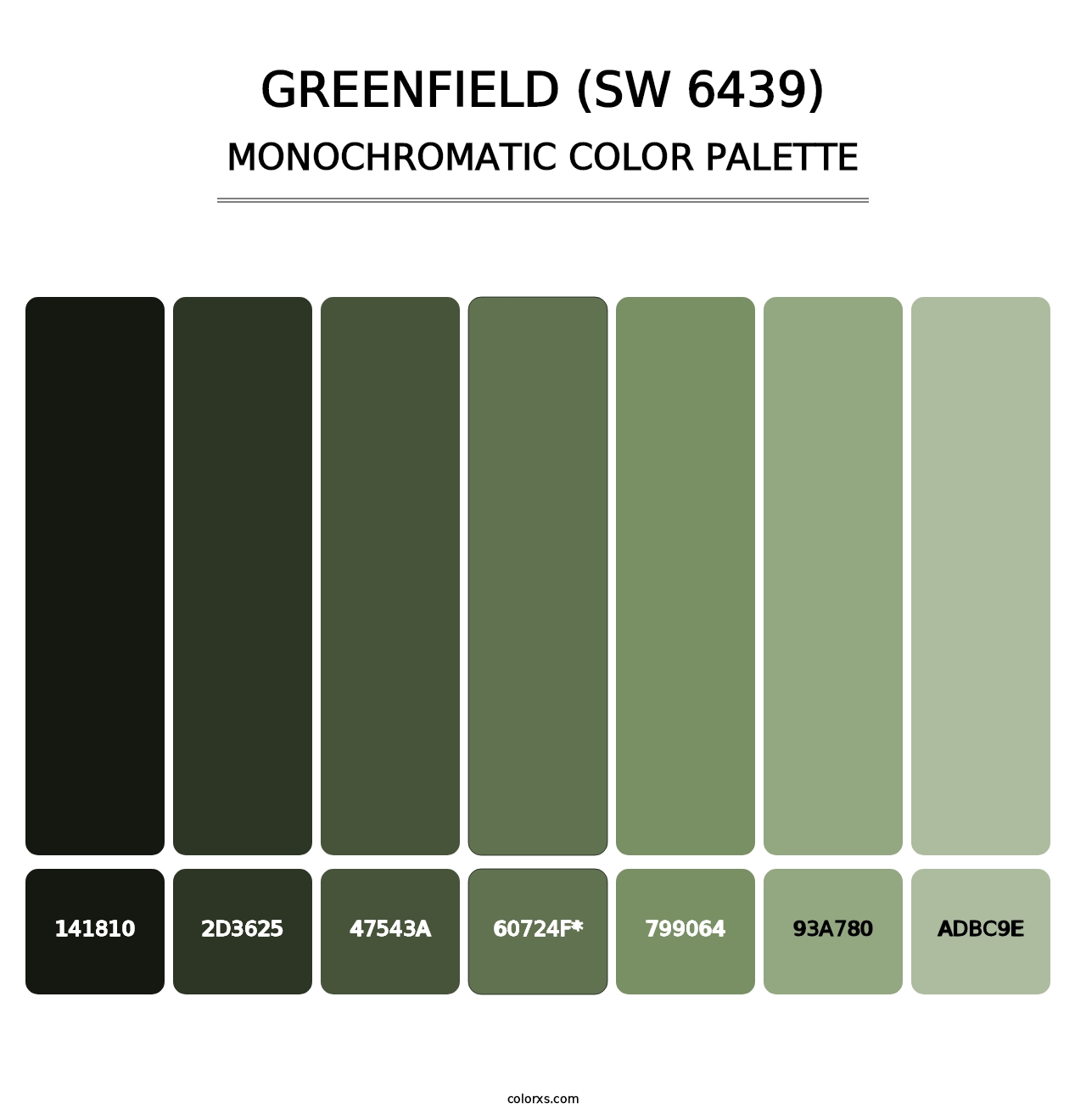 Greenfield (SW 6439) - Monochromatic Color Palette