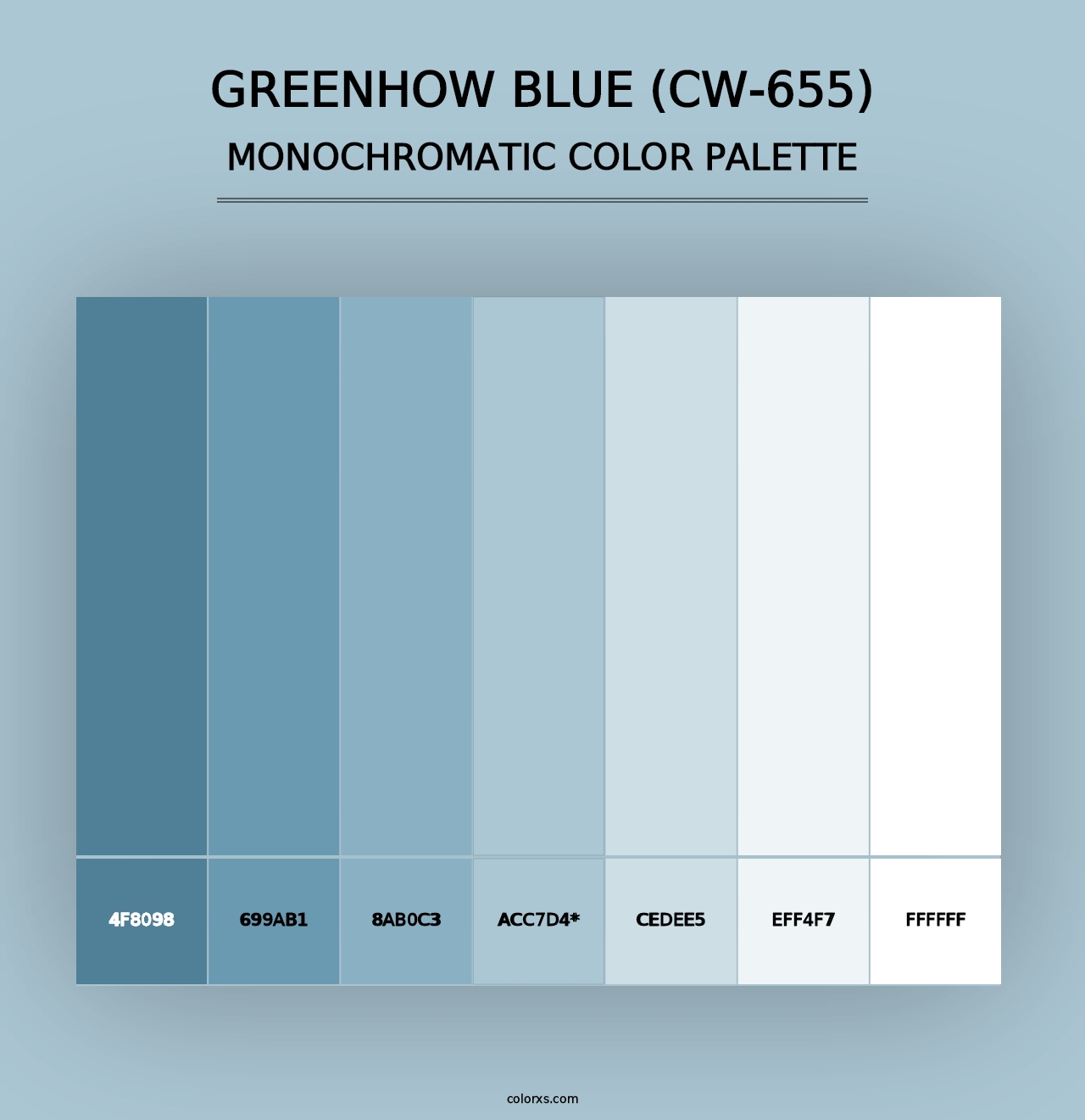 Greenhow Blue (CW-655) - Monochromatic Color Palette