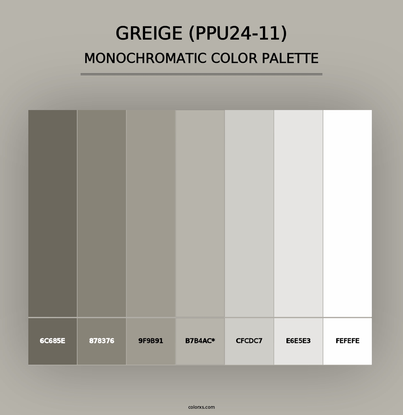 Greige (PPU24-11) - Monochromatic Color Palette