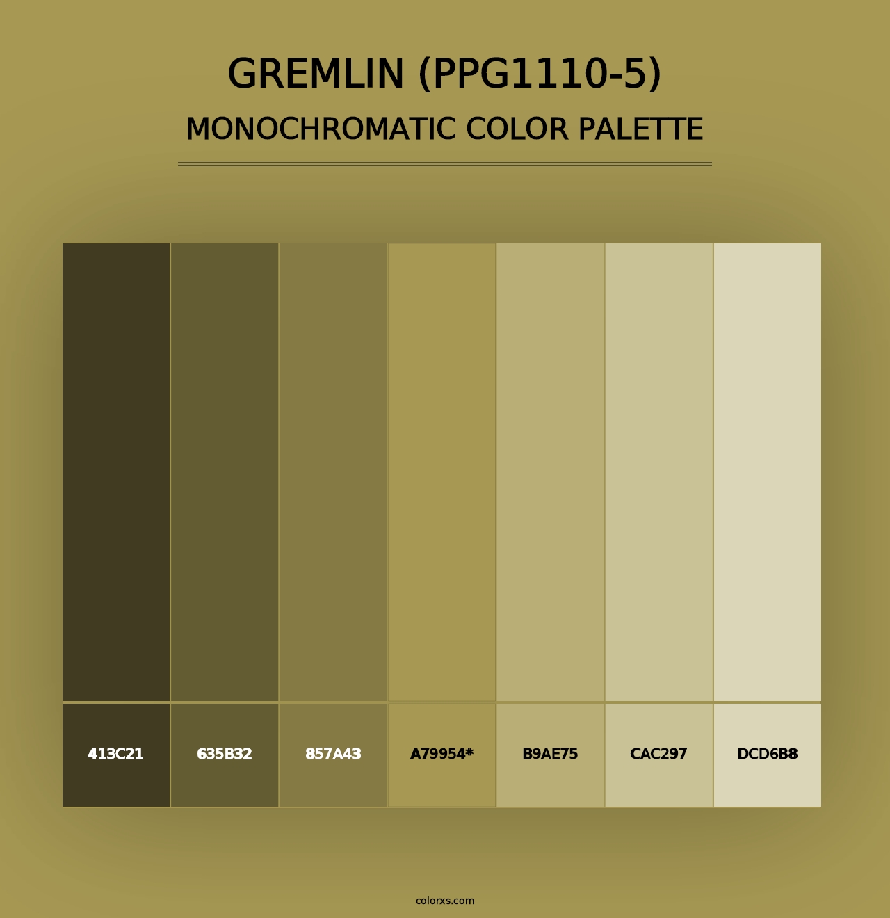 Gremlin (PPG1110-5) - Monochromatic Color Palette