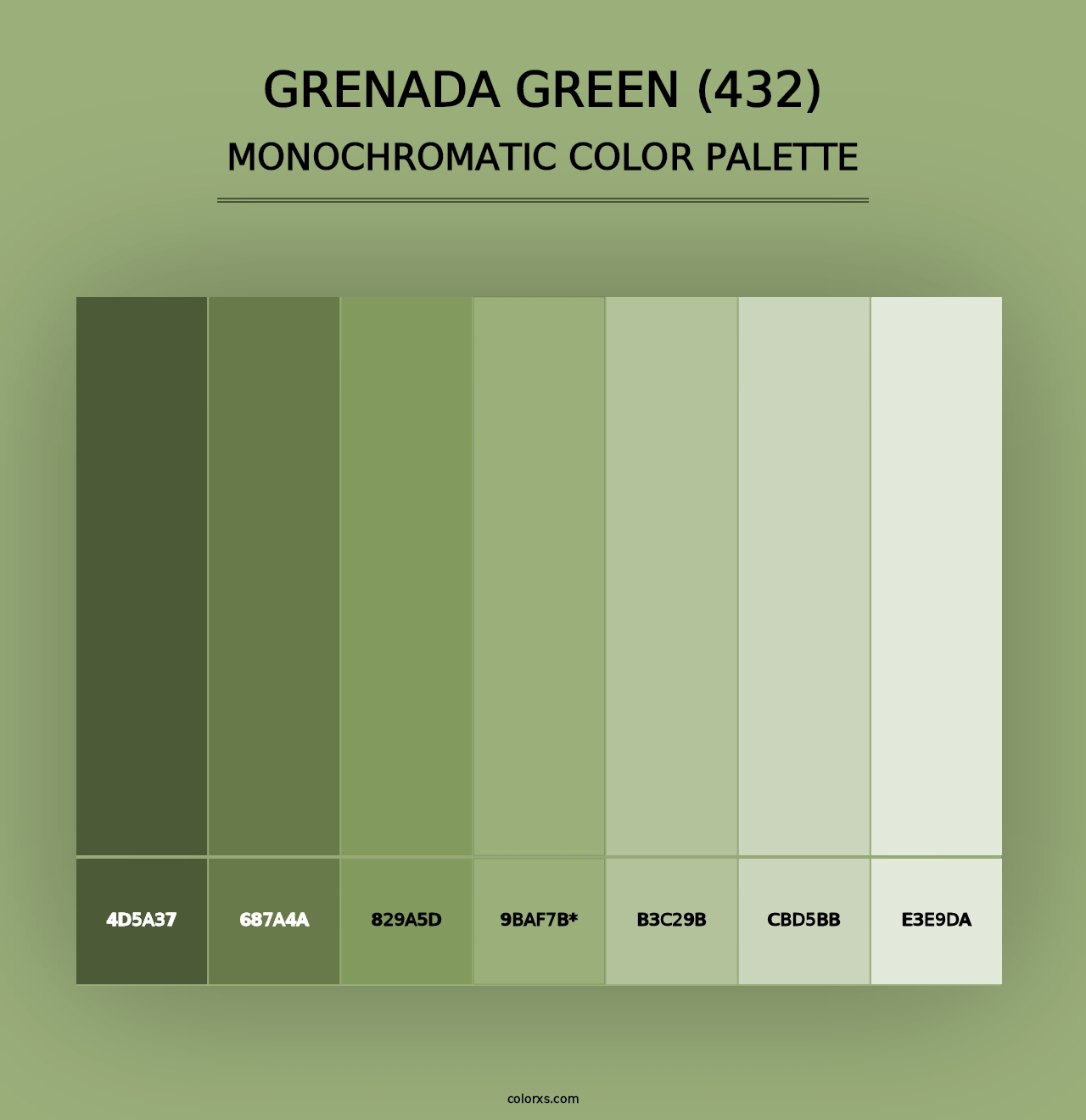 Grenada Green (432) - Monochromatic Color Palette