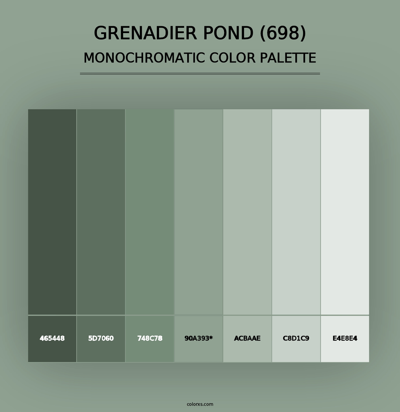 Grenadier Pond (698) - Monochromatic Color Palette