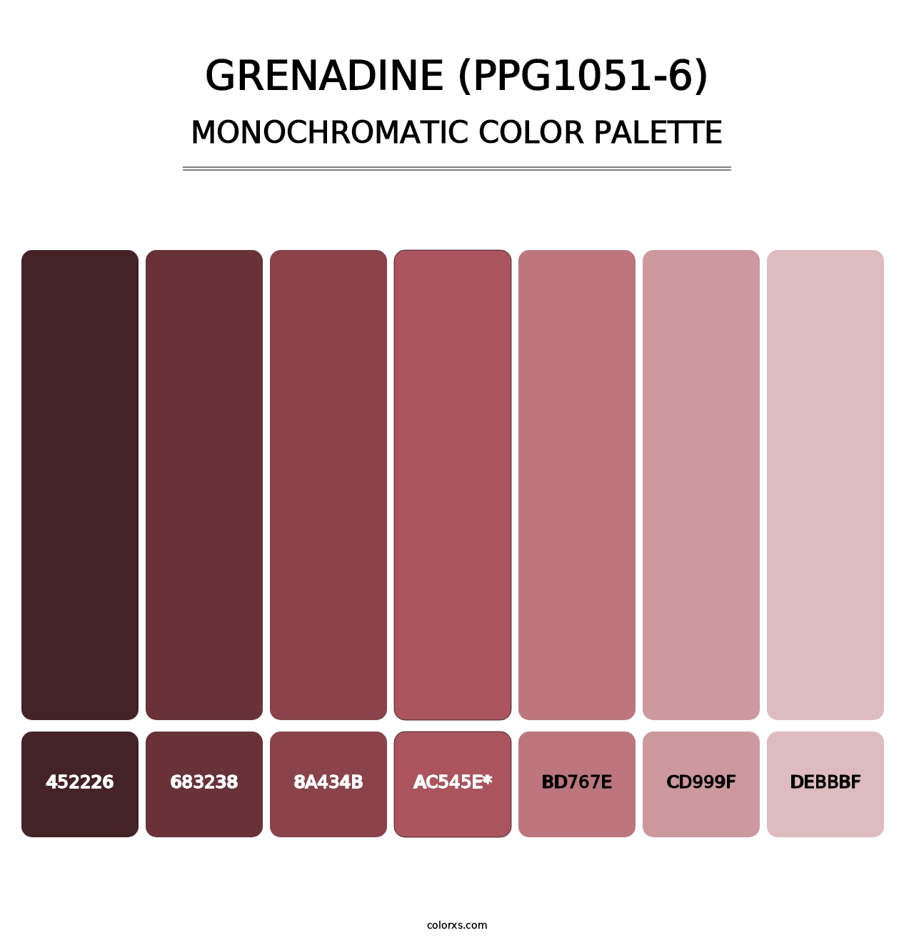 Grenadine (PPG1051-6) - Monochromatic Color Palette