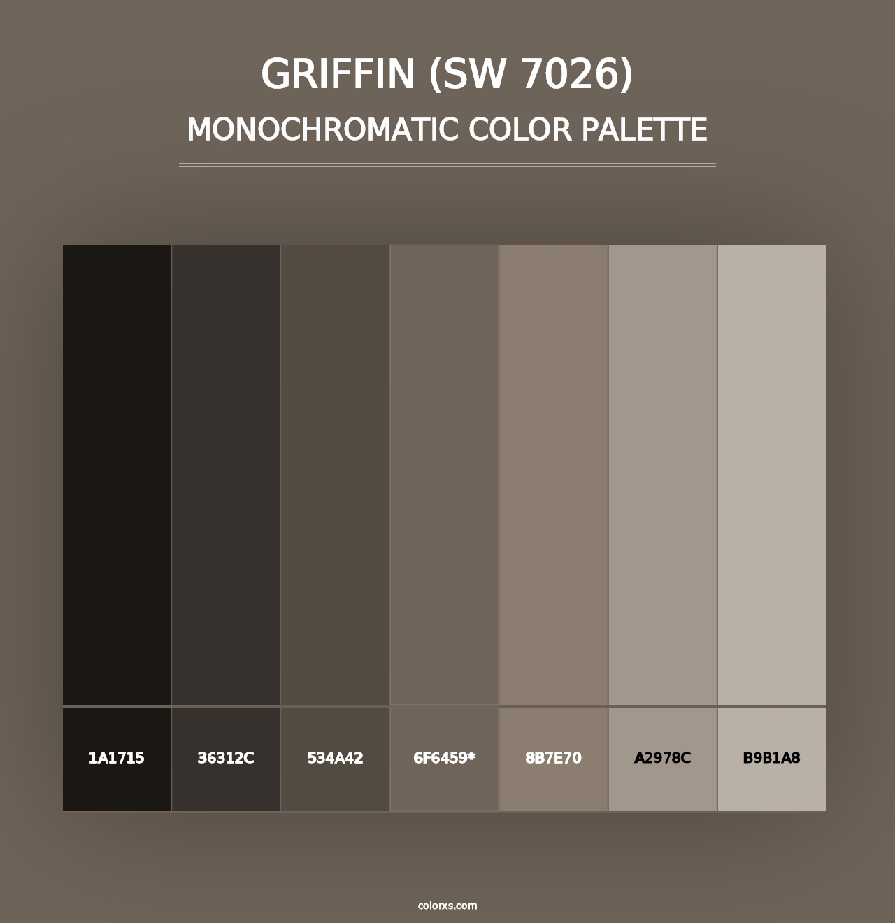 Griffin (SW 7026) - Monochromatic Color Palette