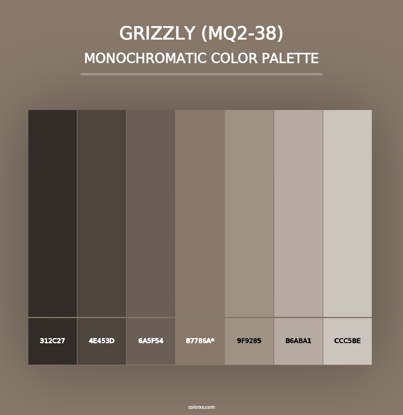 Grizzly (MQ2-38) - Monochromatic Color Palette