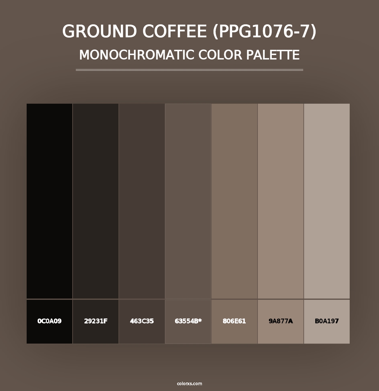 Ground Coffee (PPG1076-7) - Monochromatic Color Palette