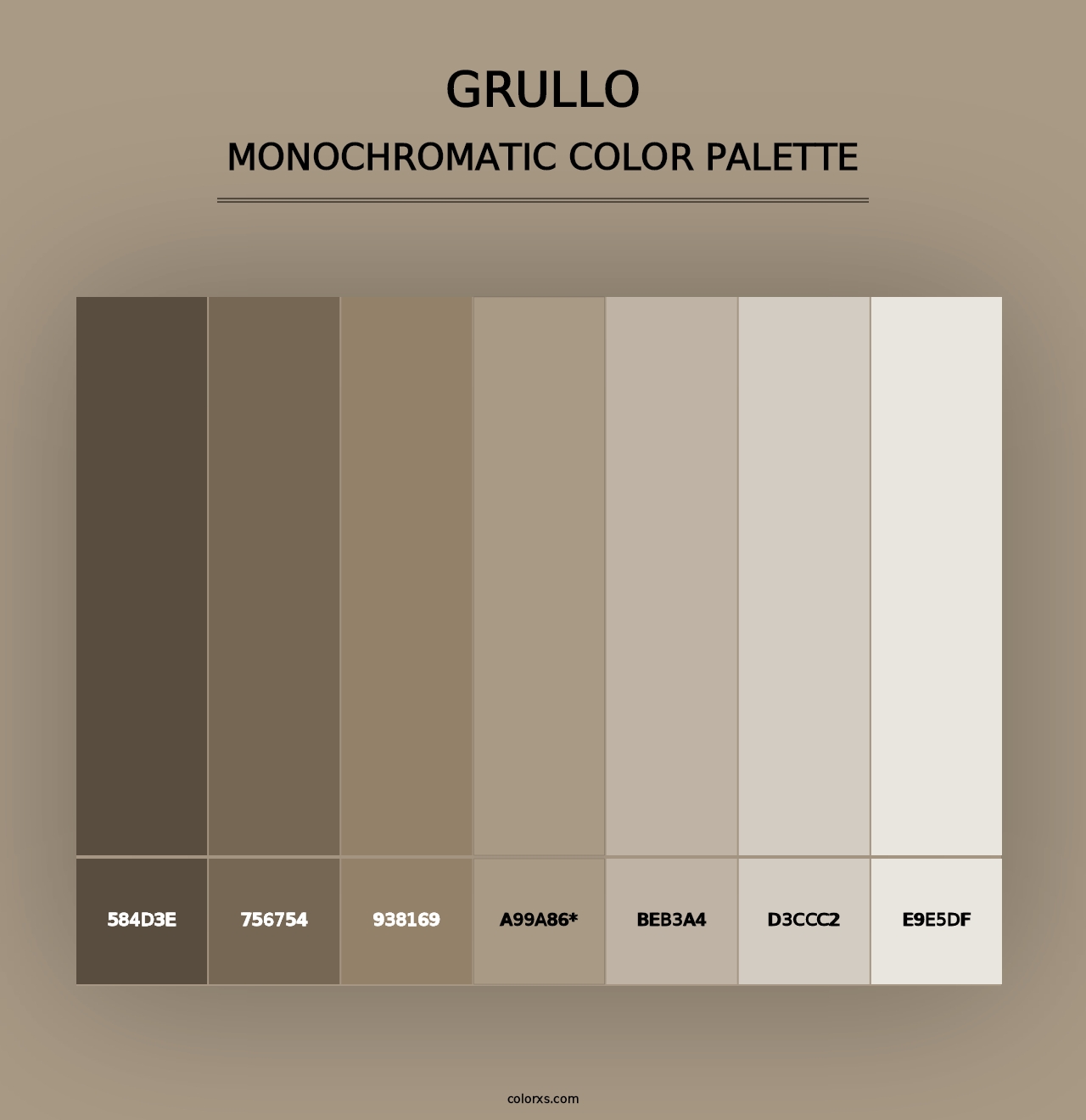 Grullo - Monochromatic Color Palette