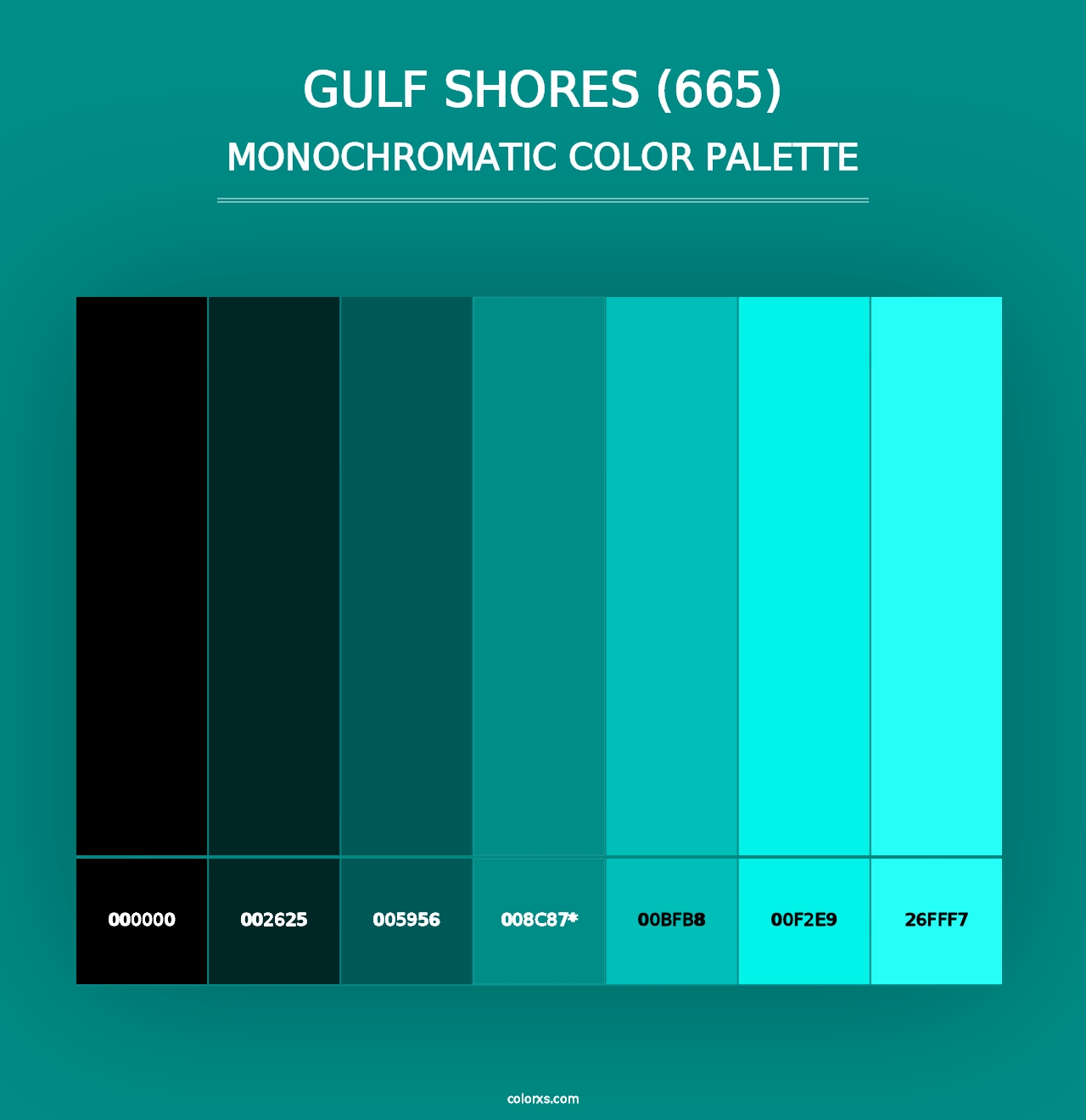 Gulf Shores (665) - Monochromatic Color Palette