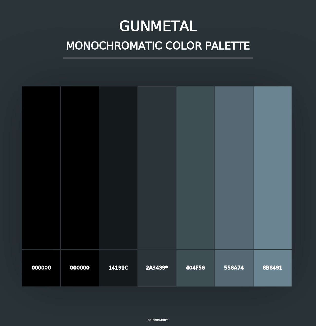 Gunmetal - Monochromatic Color Palette