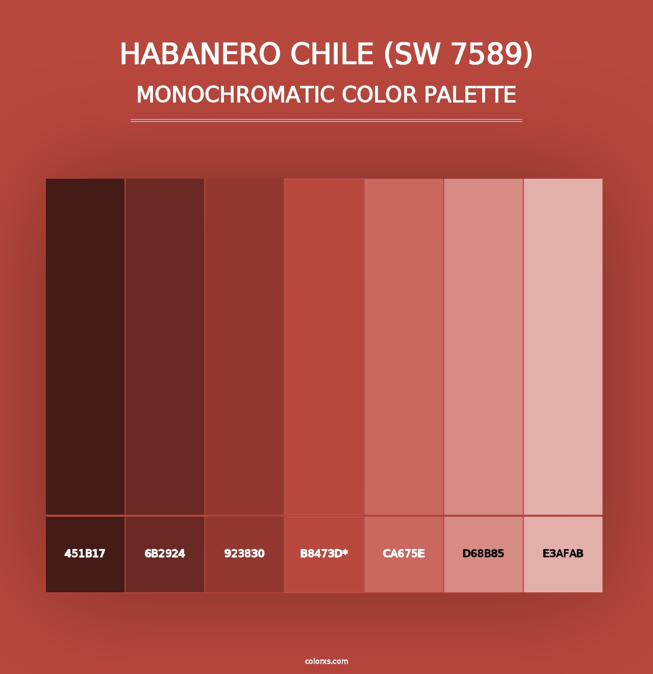 Habanero Chile (SW 7589) - Monochromatic Color Palette