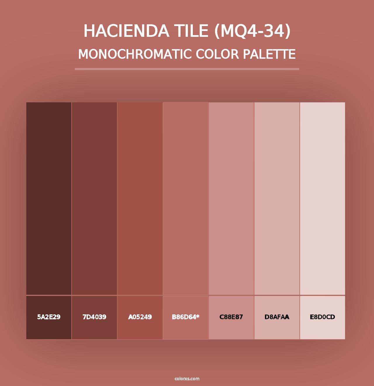 Hacienda Tile (MQ4-34) - Monochromatic Color Palette