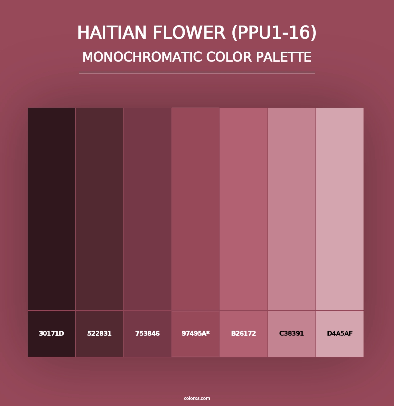 Haitian Flower (PPU1-16) - Monochromatic Color Palette