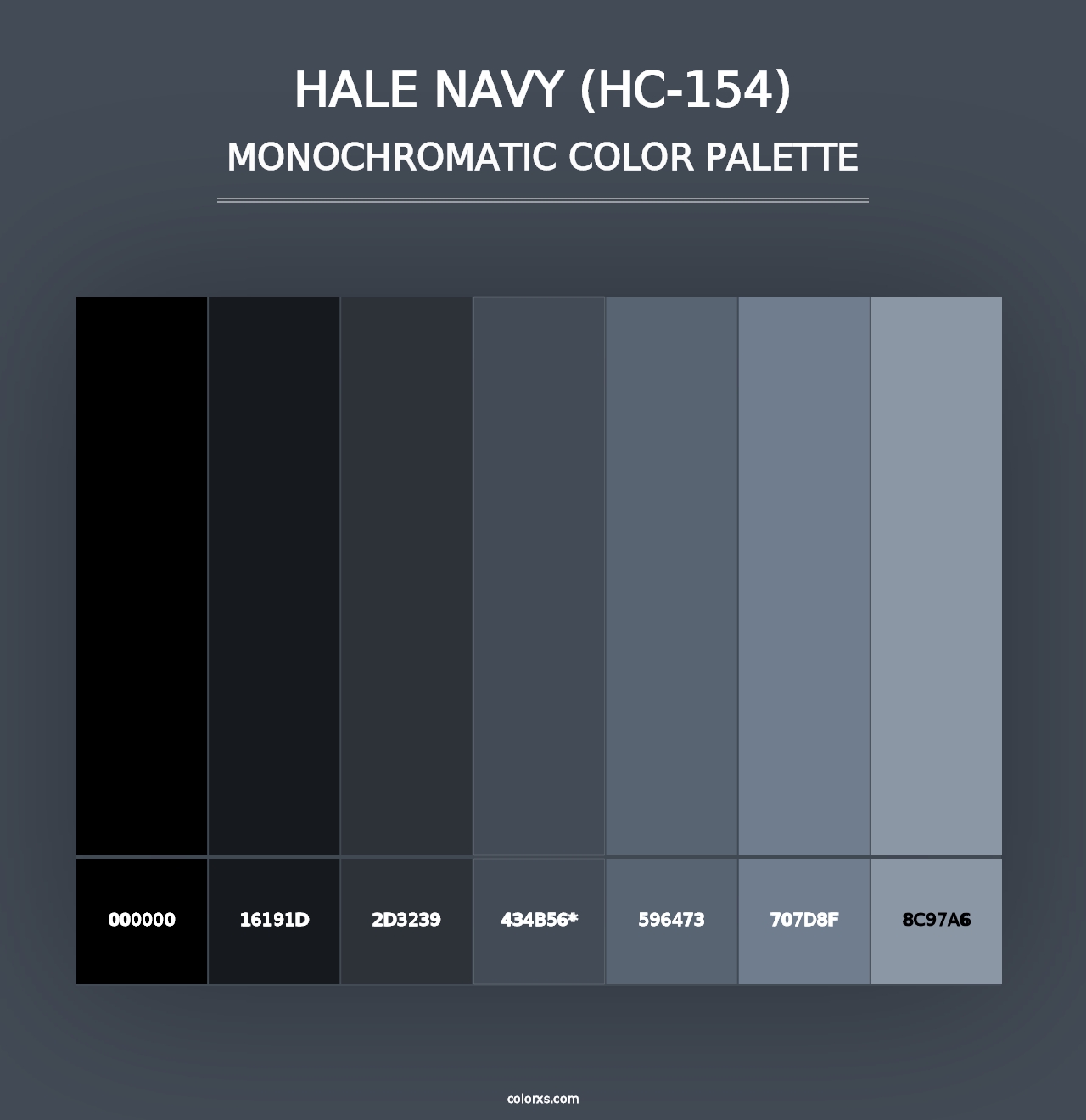 Hale Navy (HC-154) - Monochromatic Color Palette