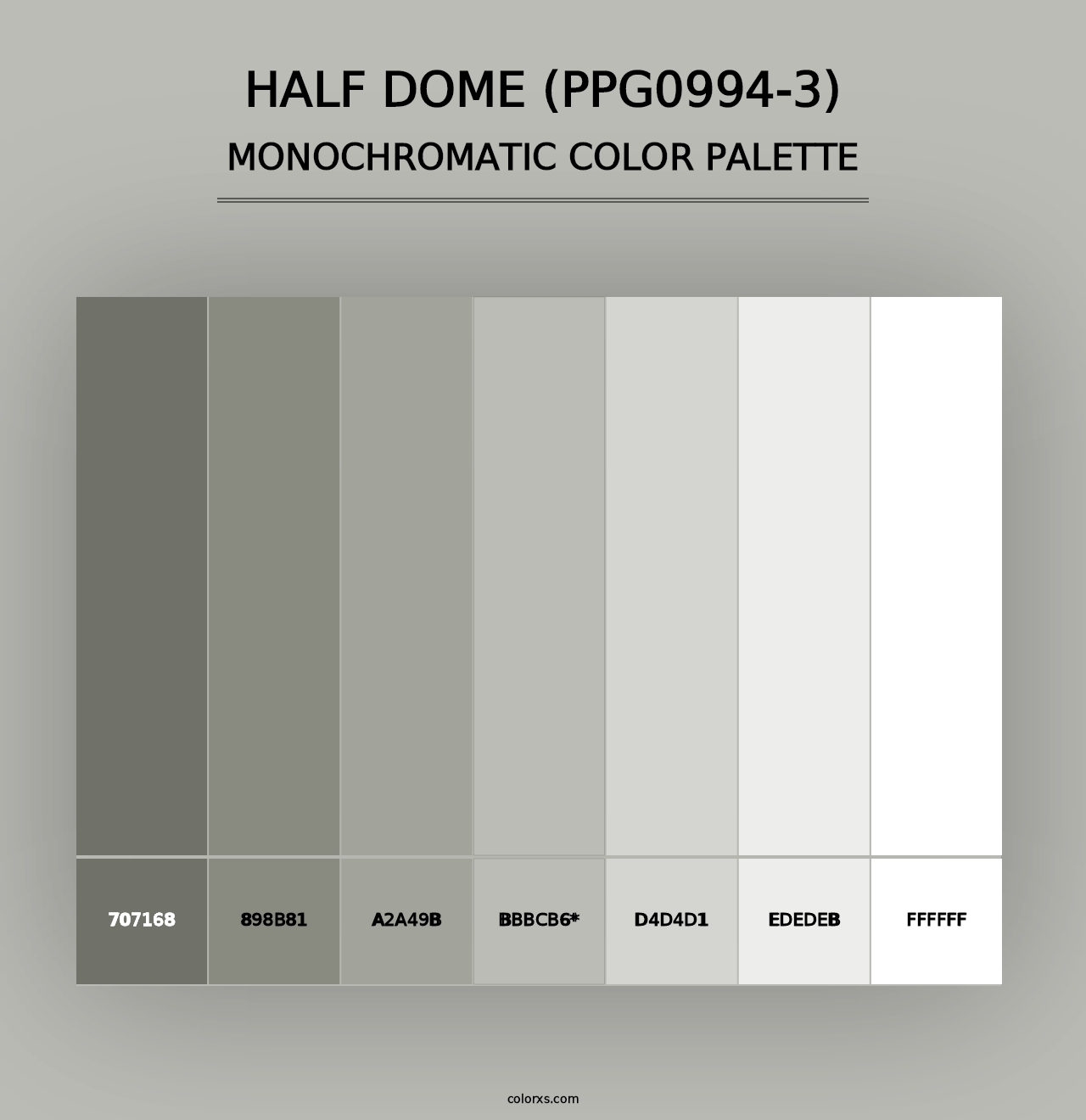 Half Dome (PPG0994-3) - Monochromatic Color Palette