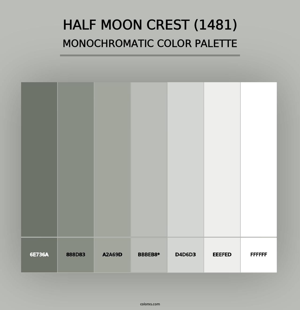 Half Moon Crest (1481) - Monochromatic Color Palette