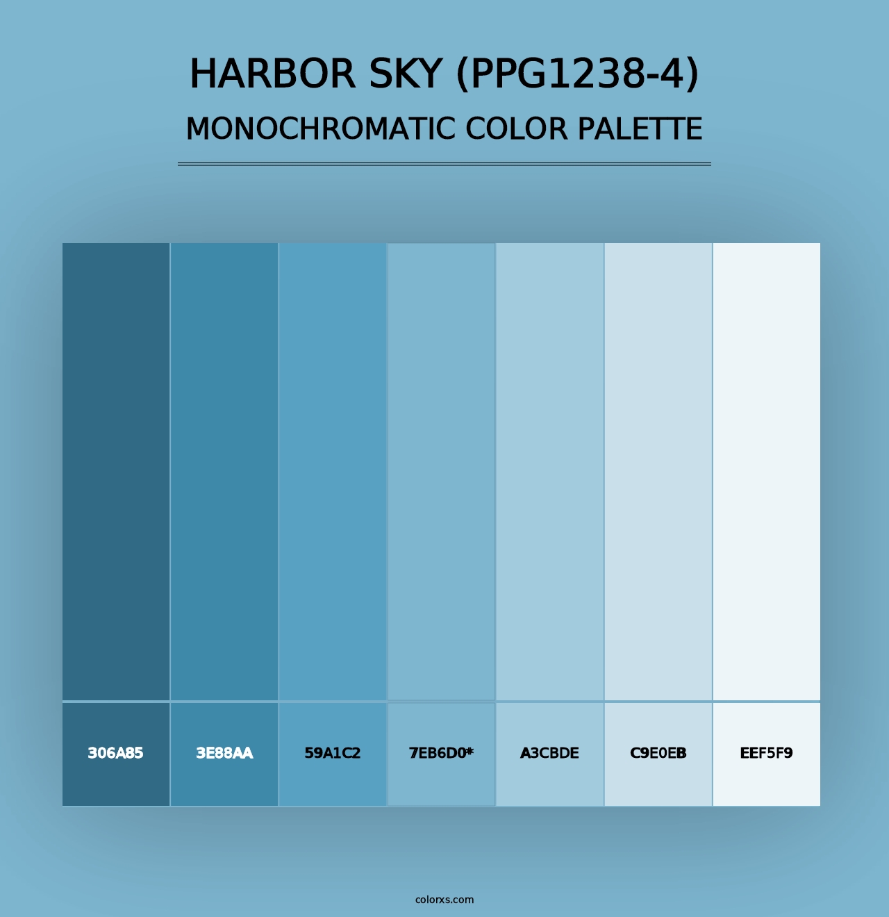 Harbor Sky (PPG1238-4) - Monochromatic Color Palette