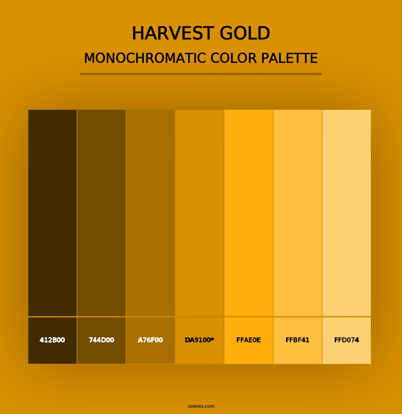 Harvest Gold - Monochromatic Color Palette