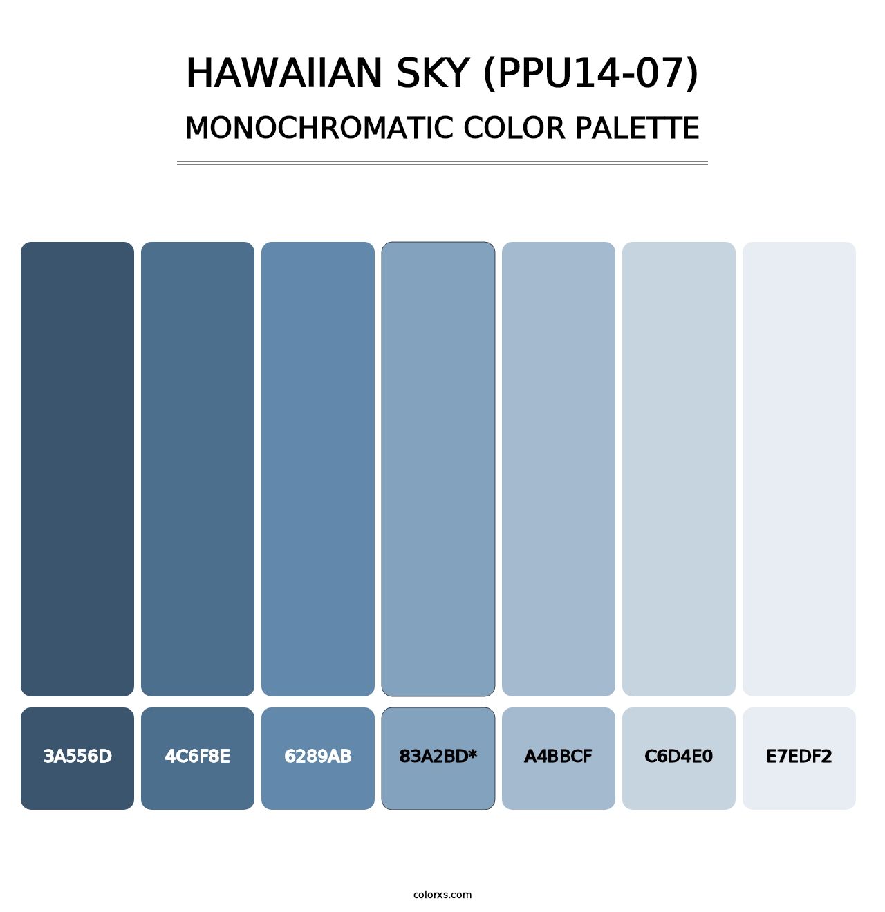 Hawaiian Sky (PPU14-07) - Monochromatic Color Palette