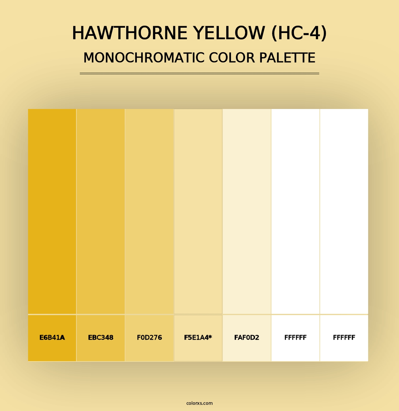 Hawthorne Yellow (HC-4) - Monochromatic Color Palette