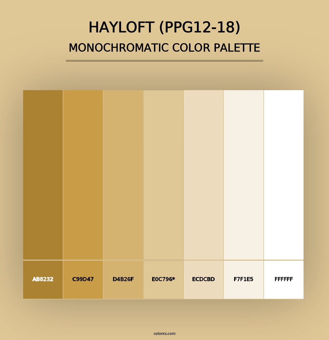 Hayloft (PPG12-18) - Monochromatic Color Palette