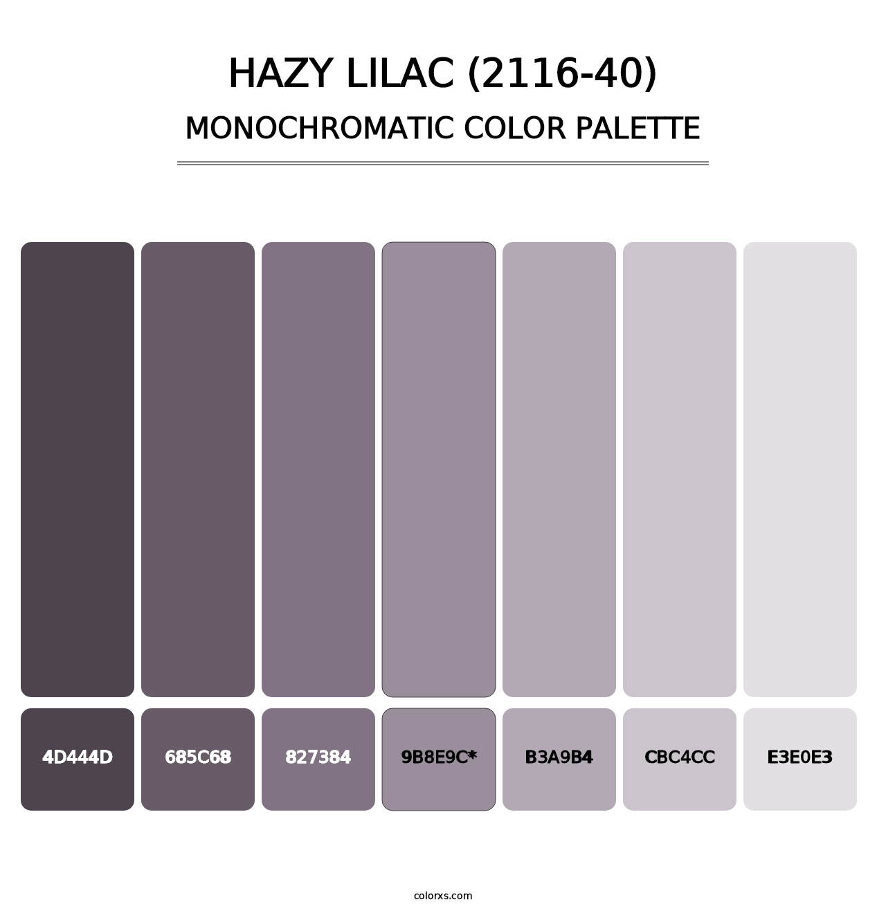 Hazy Lilac (2116-40) - Monochromatic Color Palette