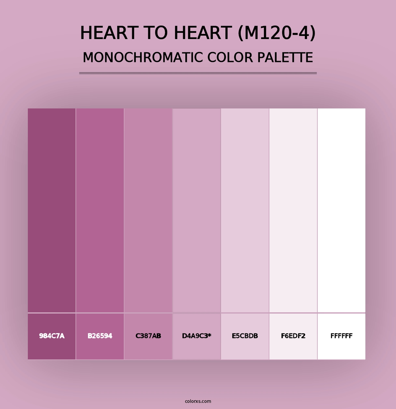 Heart To Heart (M120-4) - Monochromatic Color Palette