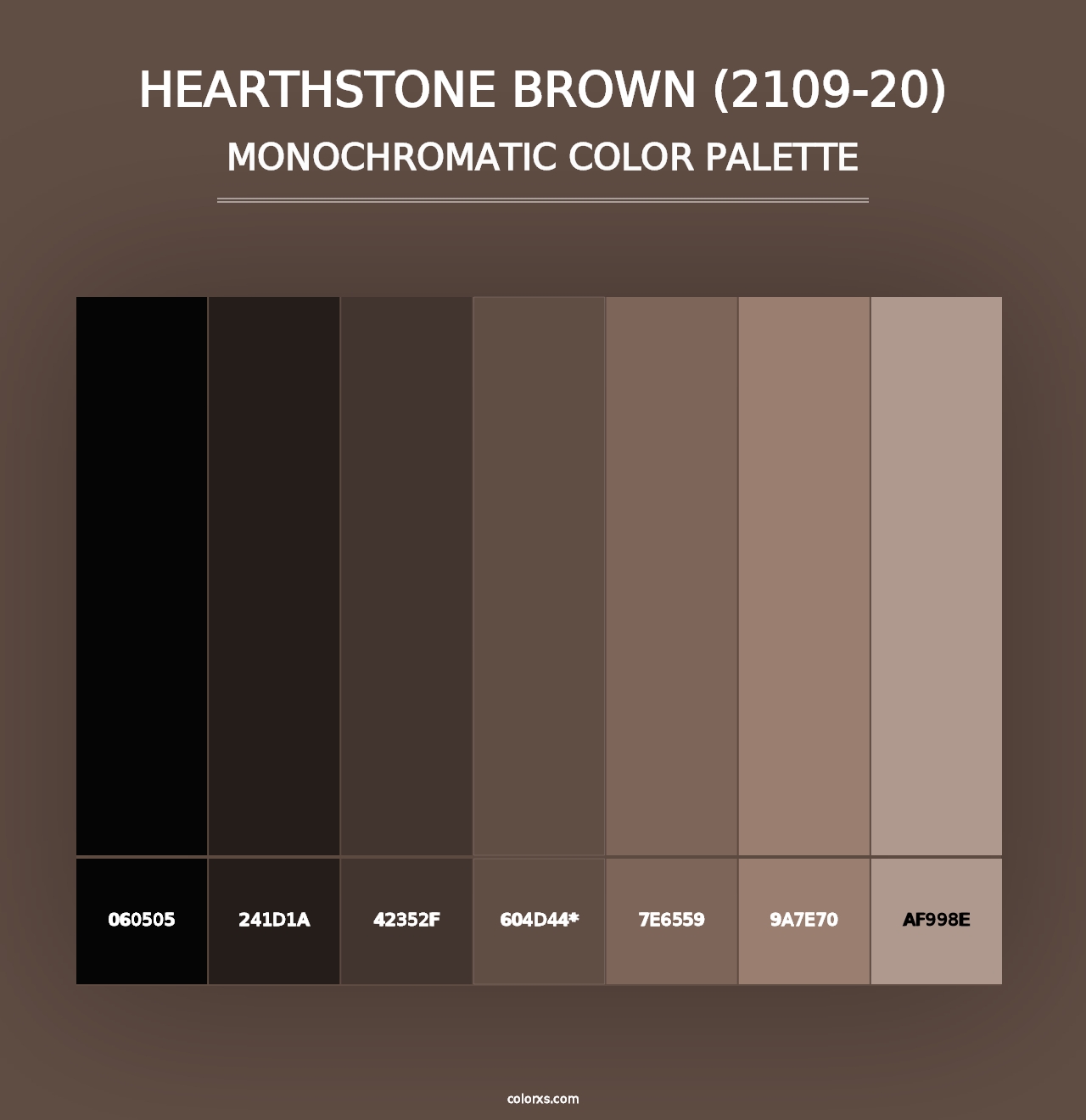 Hearthstone Brown (2109-20) - Monochromatic Color Palette