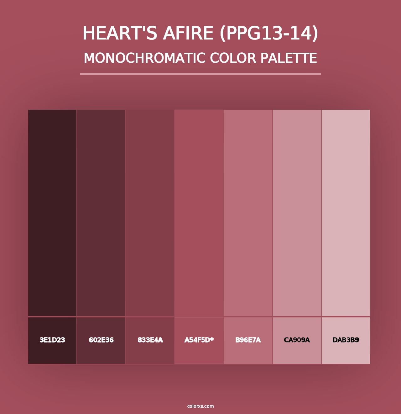 Heart's Afire (PPG13-14) - Monochromatic Color Palette