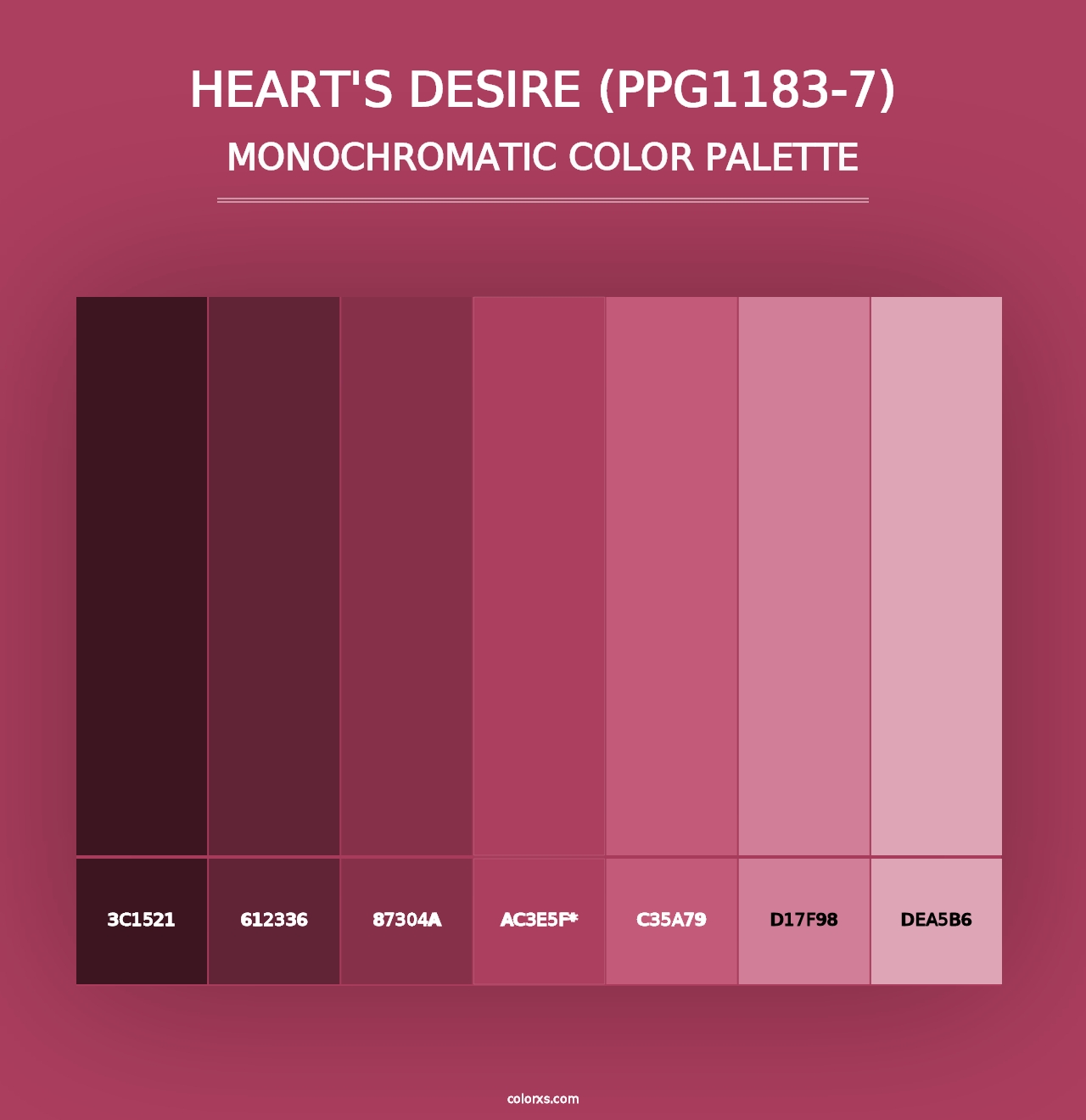 Heart's Desire (PPG1183-7) - Monochromatic Color Palette