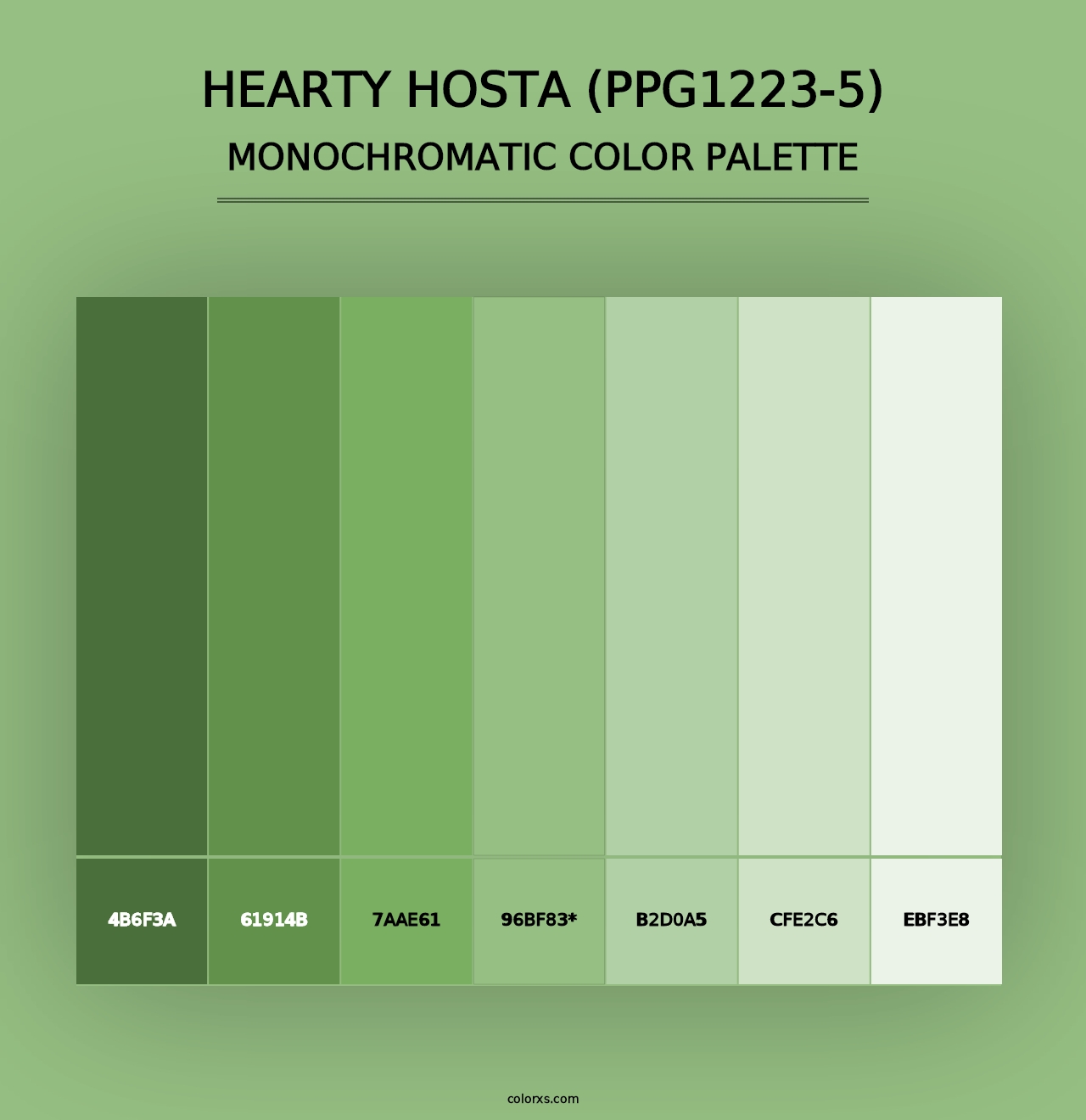 Hearty Hosta (PPG1223-5) - Monochromatic Color Palette