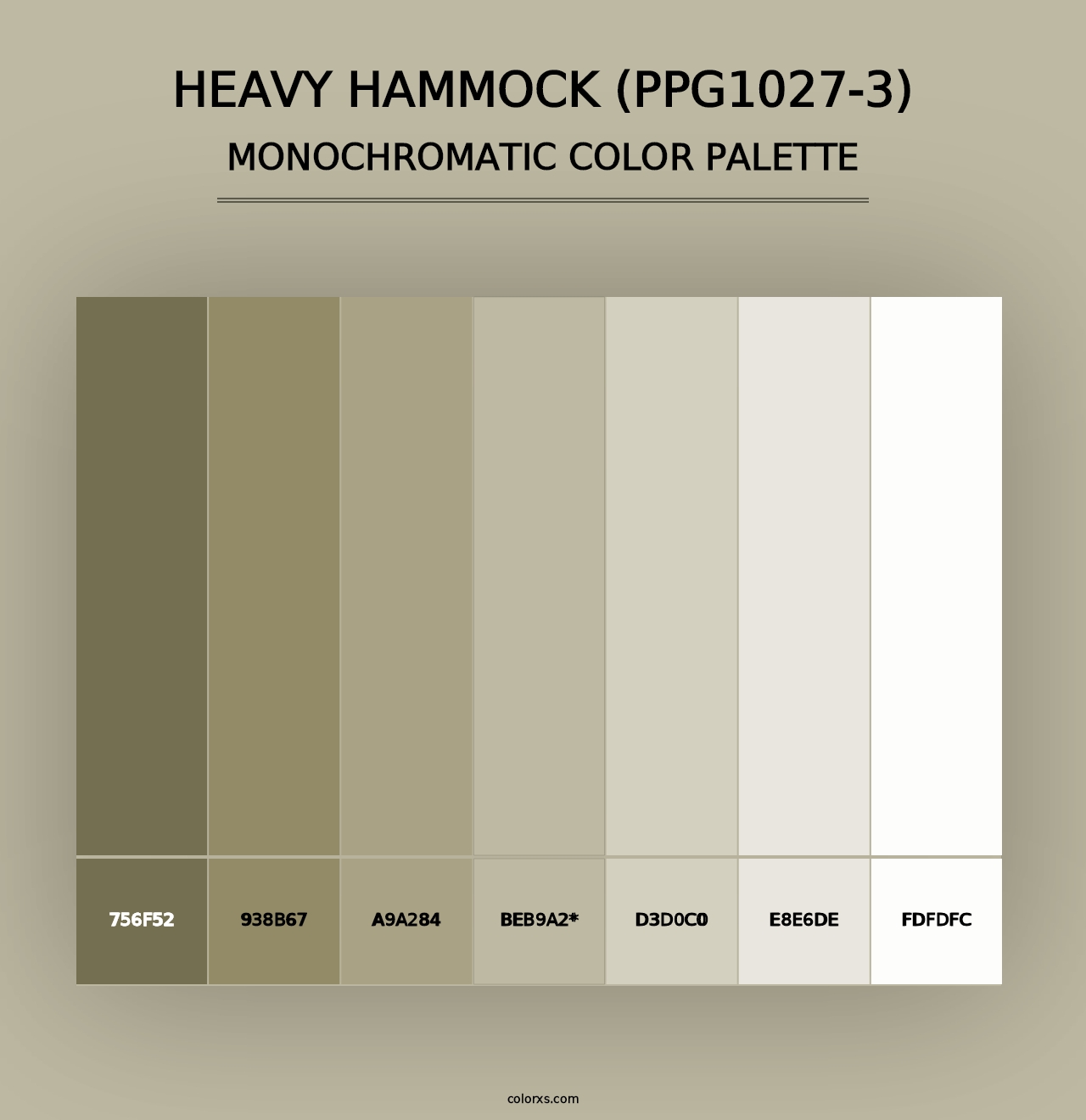 Heavy Hammock (PPG1027-3) - Monochromatic Color Palette