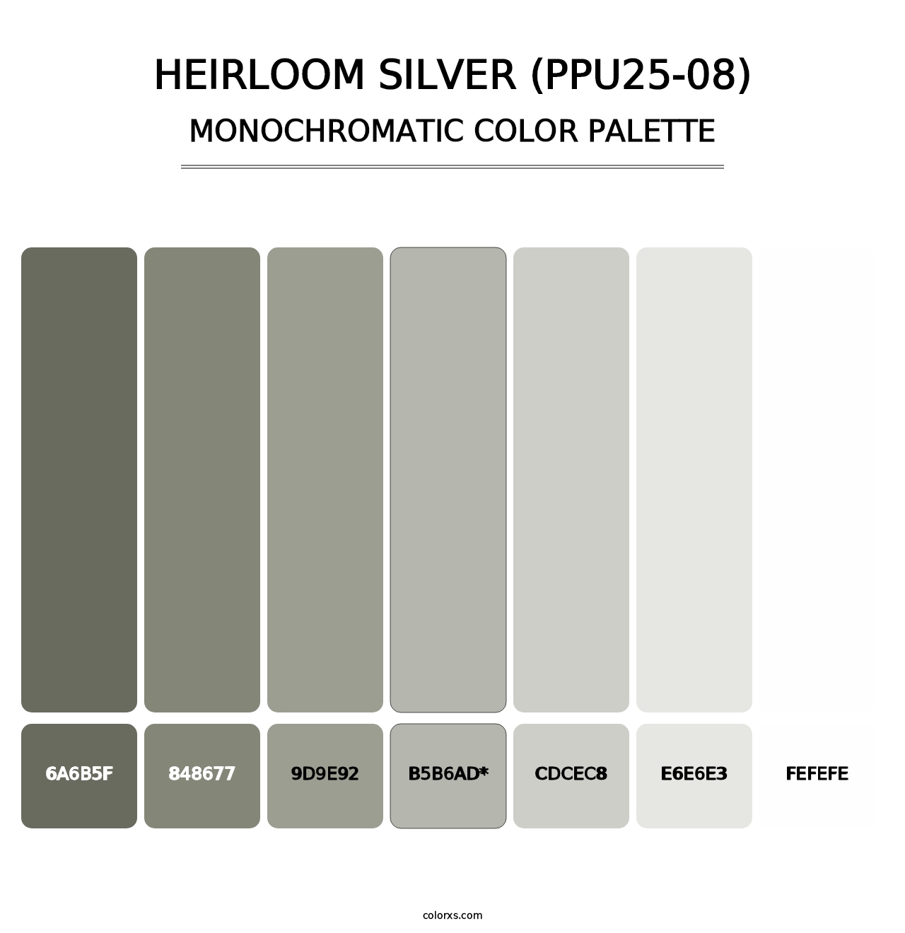 Heirloom Silver (PPU25-08) - Monochromatic Color Palette