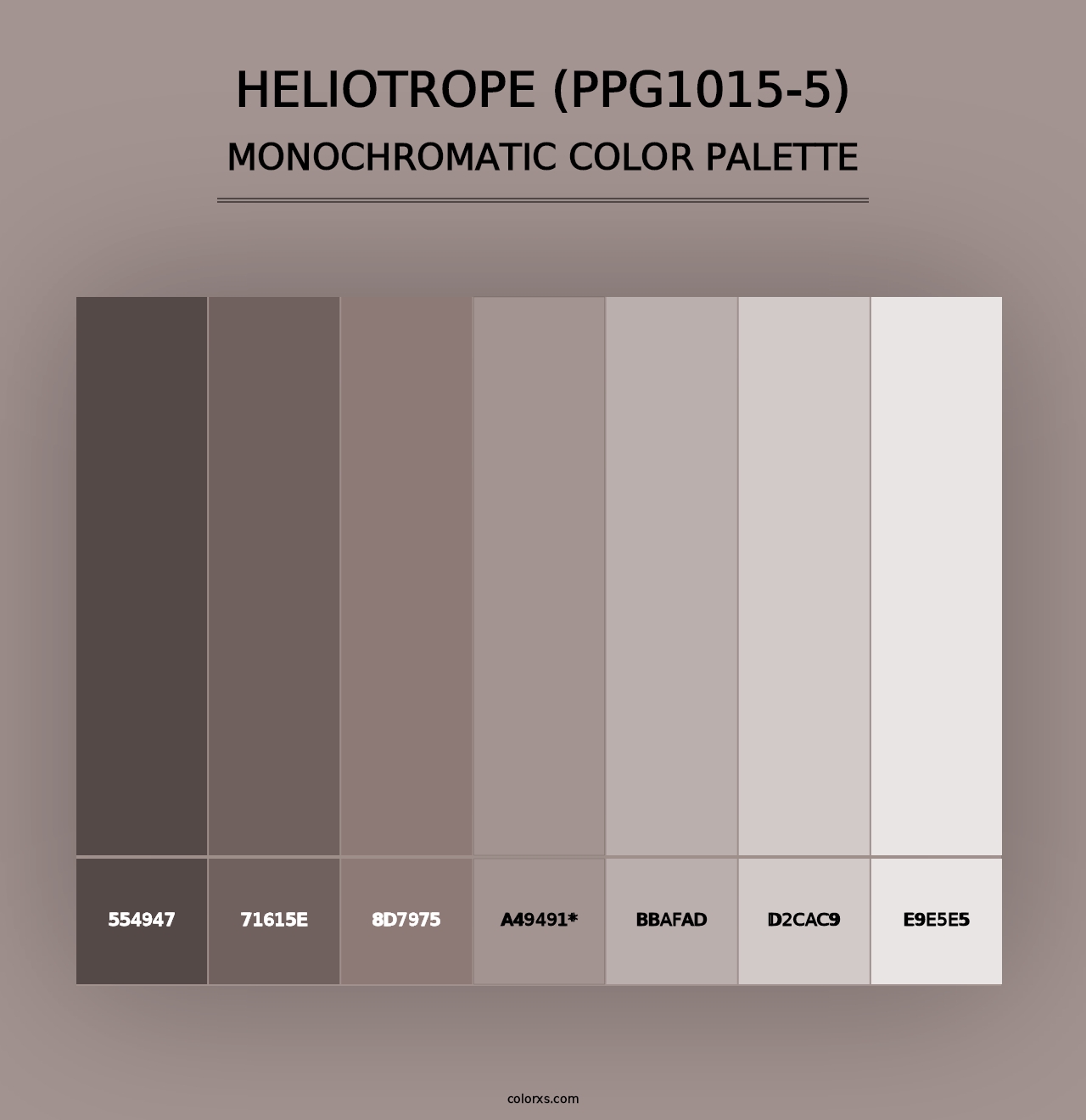 Heliotrope (PPG1015-5) - Monochromatic Color Palette