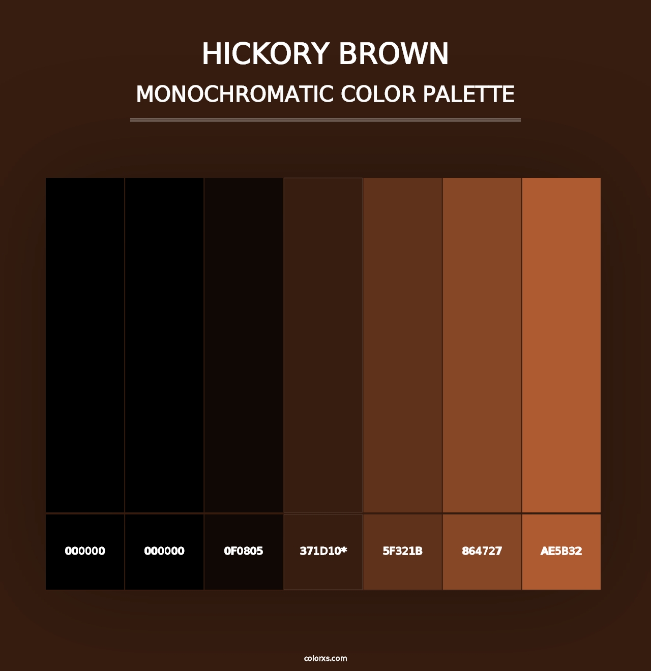 Hickory Brown - Monochromatic Color Palette