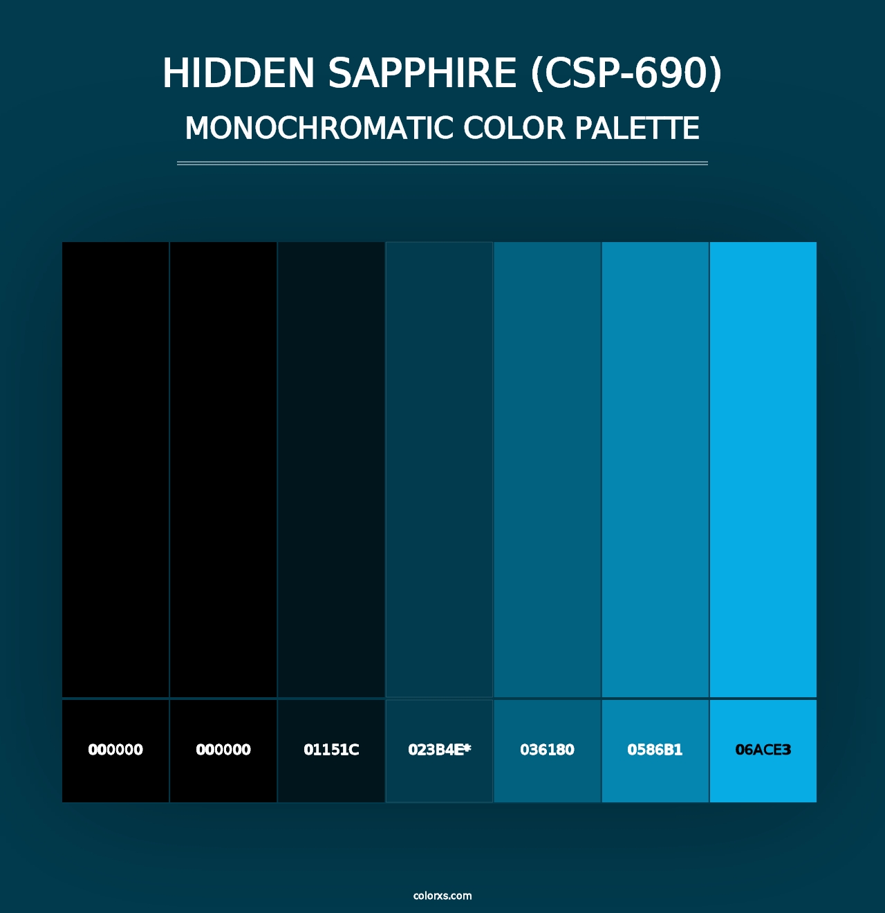 Hidden Sapphire (CSP-690) - Monochromatic Color Palette