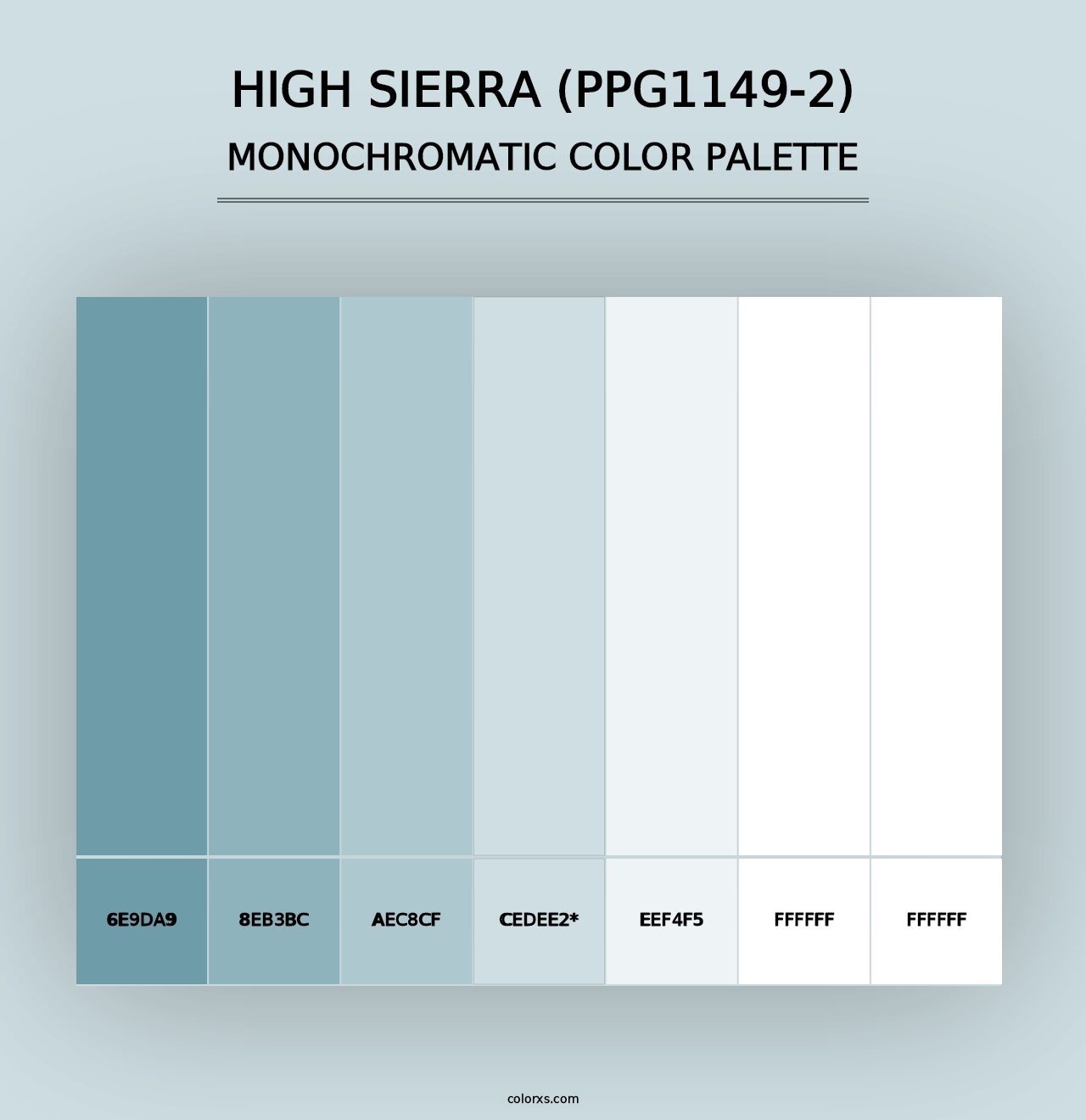 High Sierra (PPG1149-2) - Monochromatic Color Palette