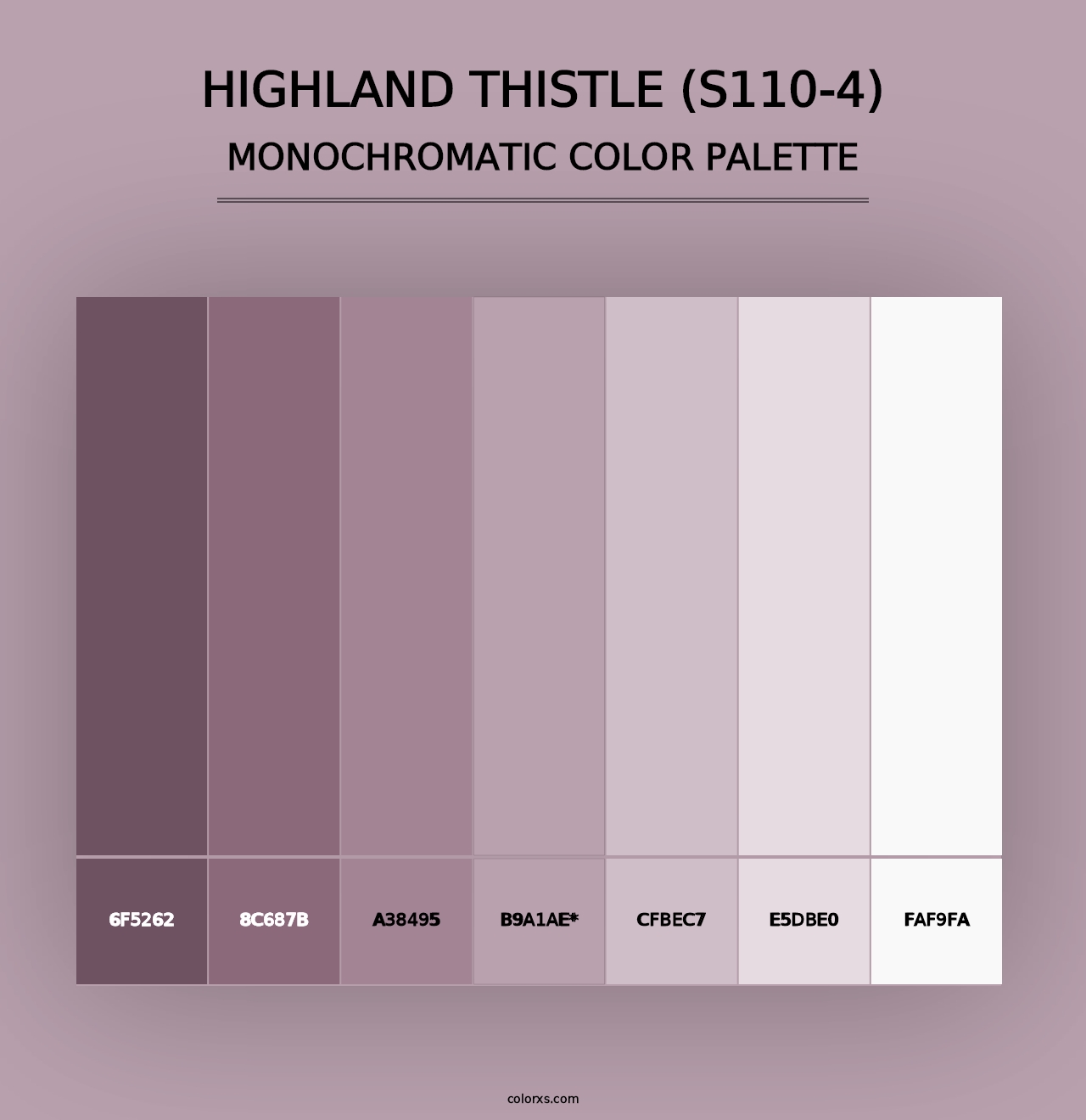 Highland Thistle (S110-4) - Monochromatic Color Palette