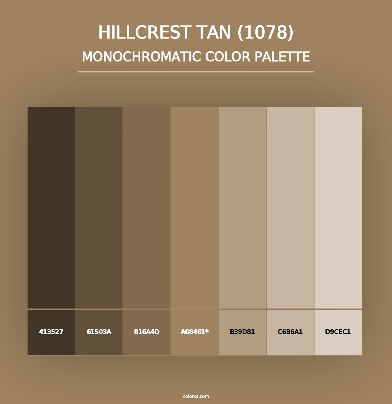 Hillcrest Tan (1078) - Monochromatic Color Palette