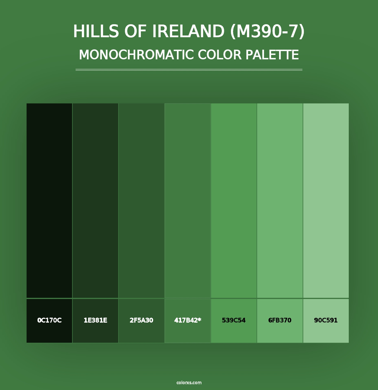 Hills Of Ireland (M390-7) - Monochromatic Color Palette